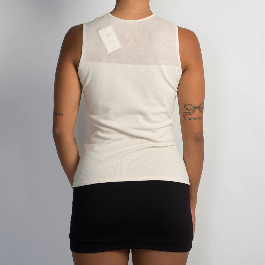 CREAM SLEEVELESS TOP