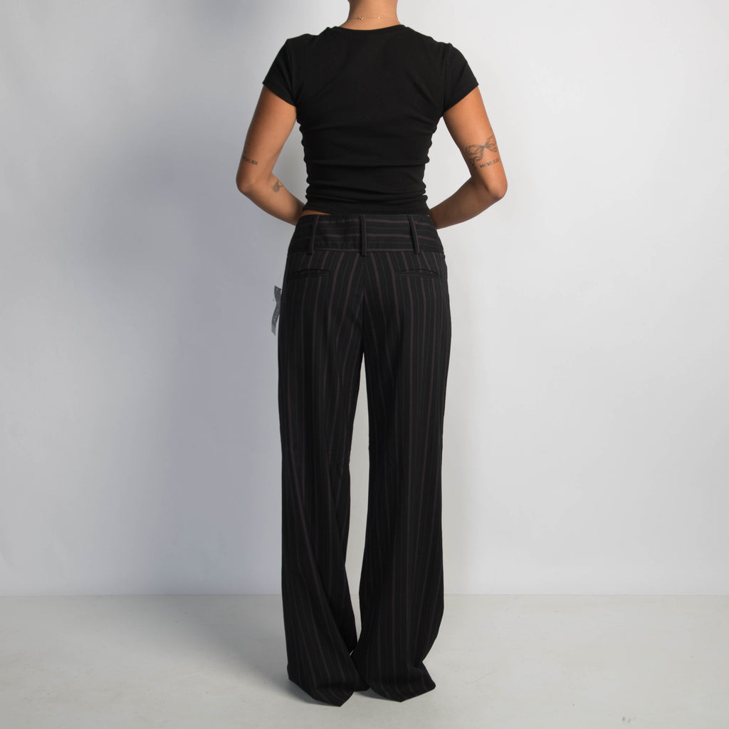 PINSTRIPE WIDE LEG TROUSERS