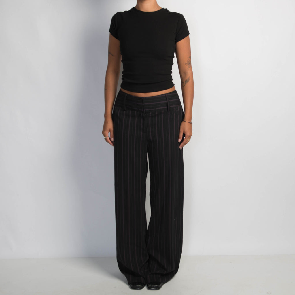 PINSTRIPE WIDE LEG TROUSERS