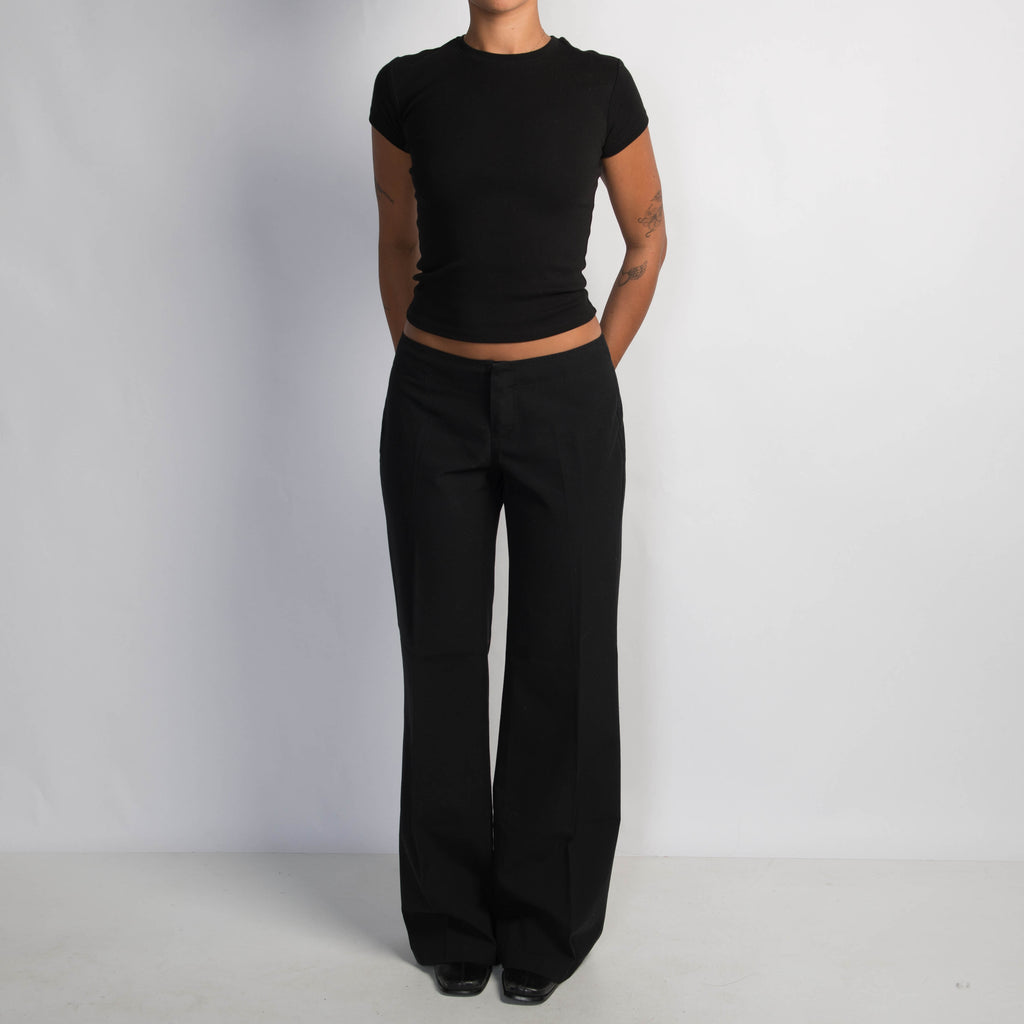 BLACK WIDE LEG TROUSERS