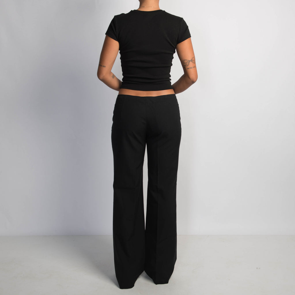 BLACK WIDE LEG TROUSERS