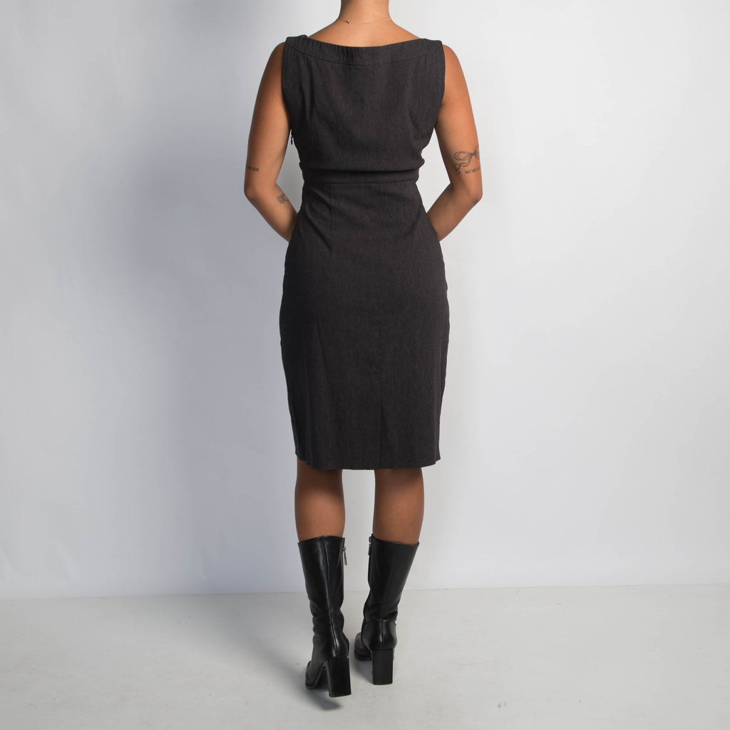 BOAT NECK KNEE LENGTH SKIRT