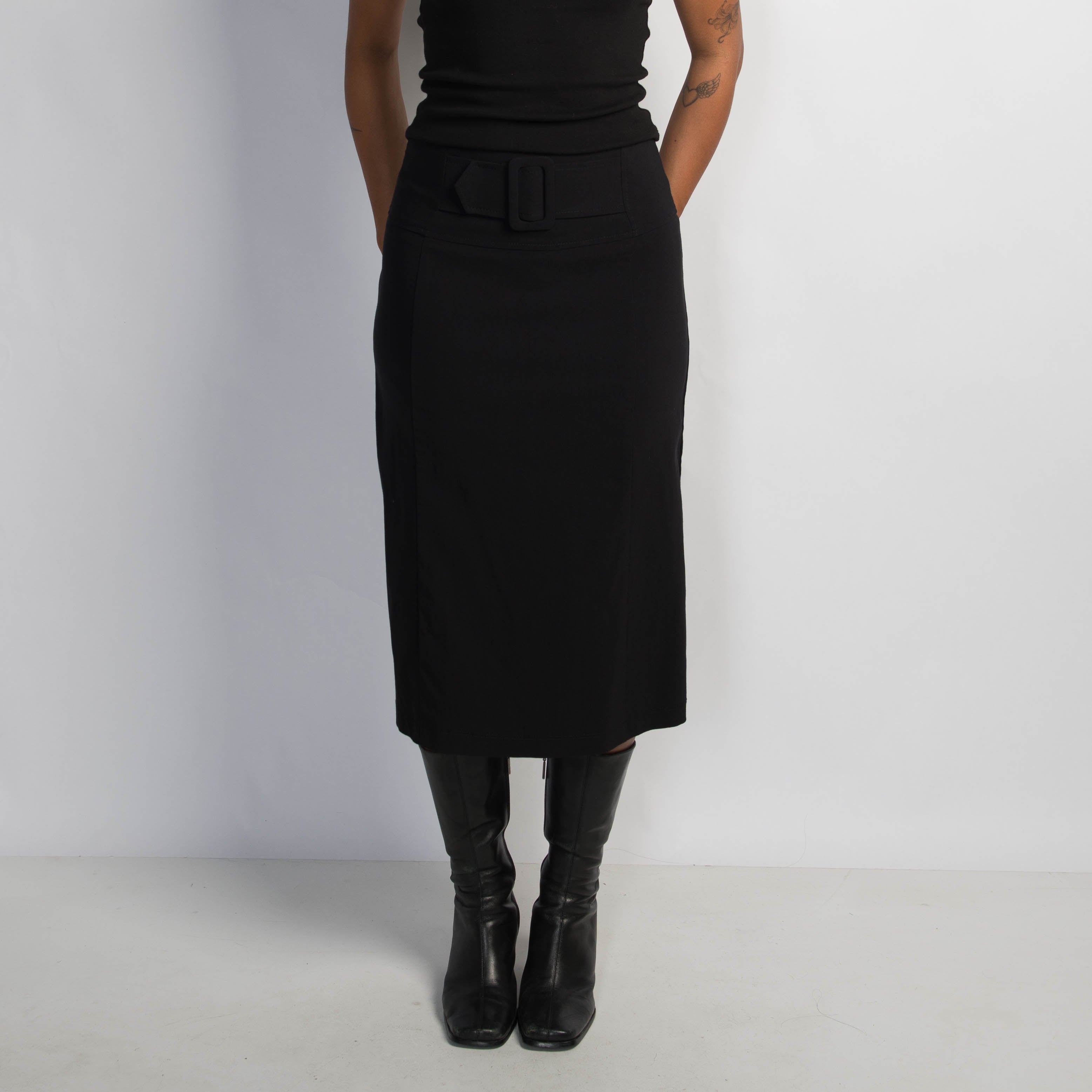 BLACK BELT MIDI SKIRT