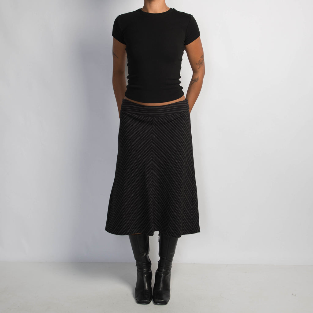 STRIPE MIDI SKIRT