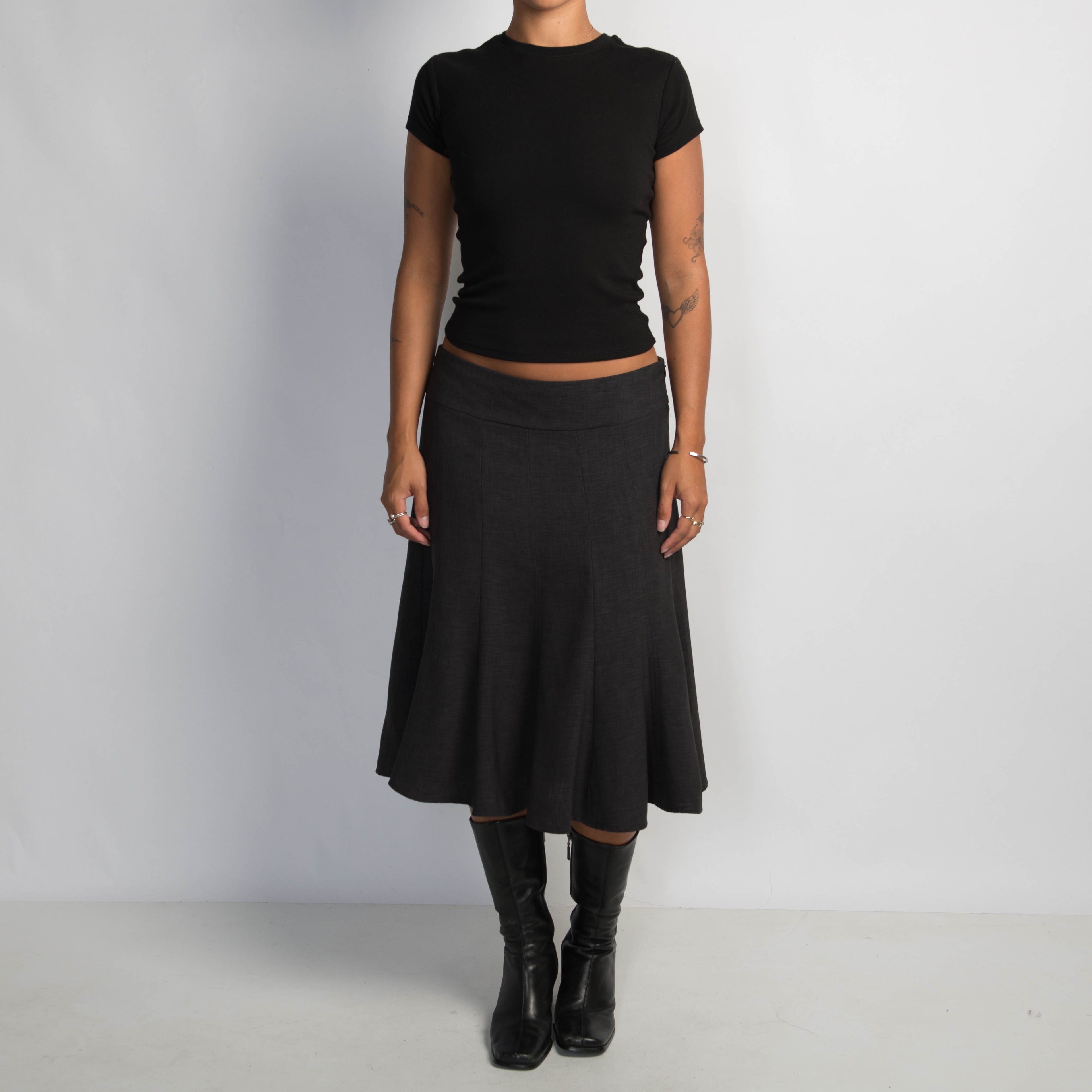 CHARCOAL MIDI SKIRT