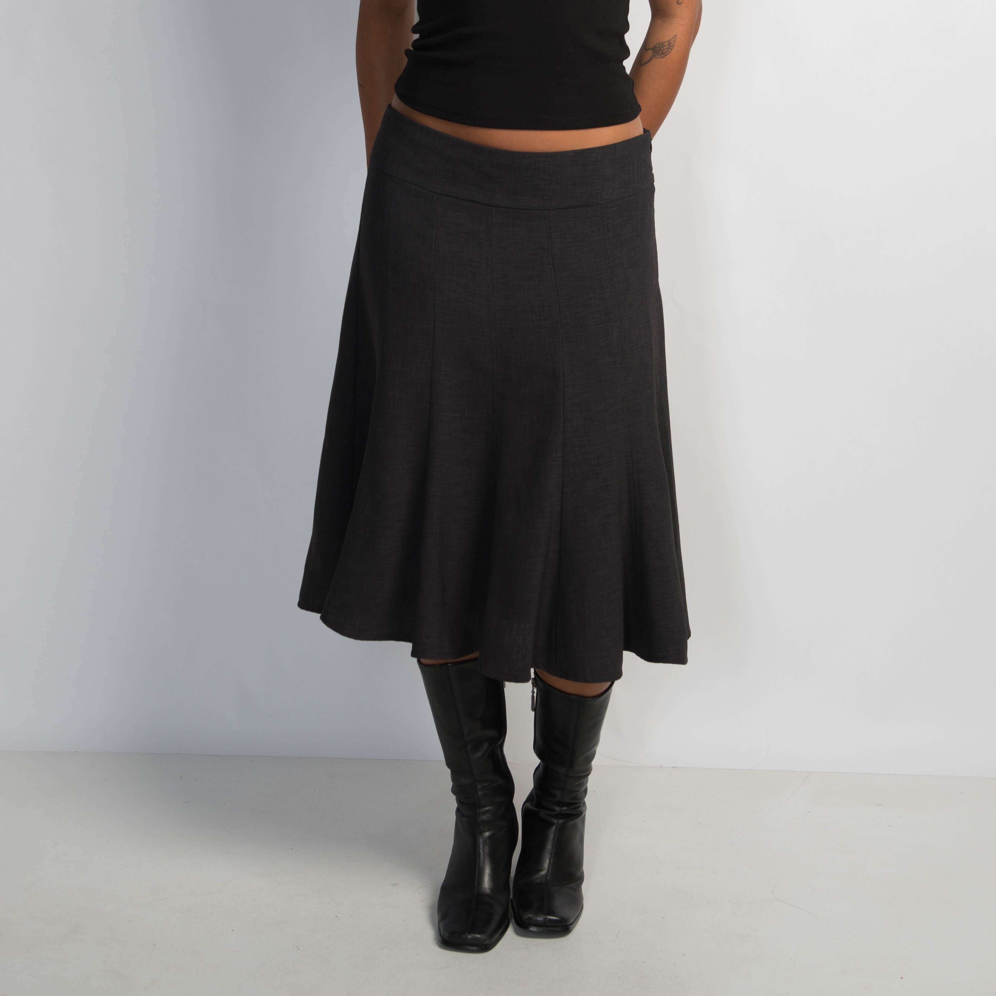 CHARCOAL MIDI SKIRT