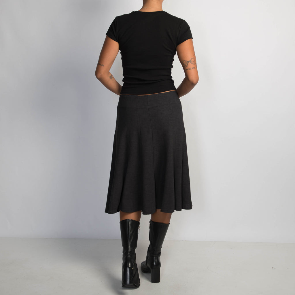 CHARCOAL MIDI SKIRT