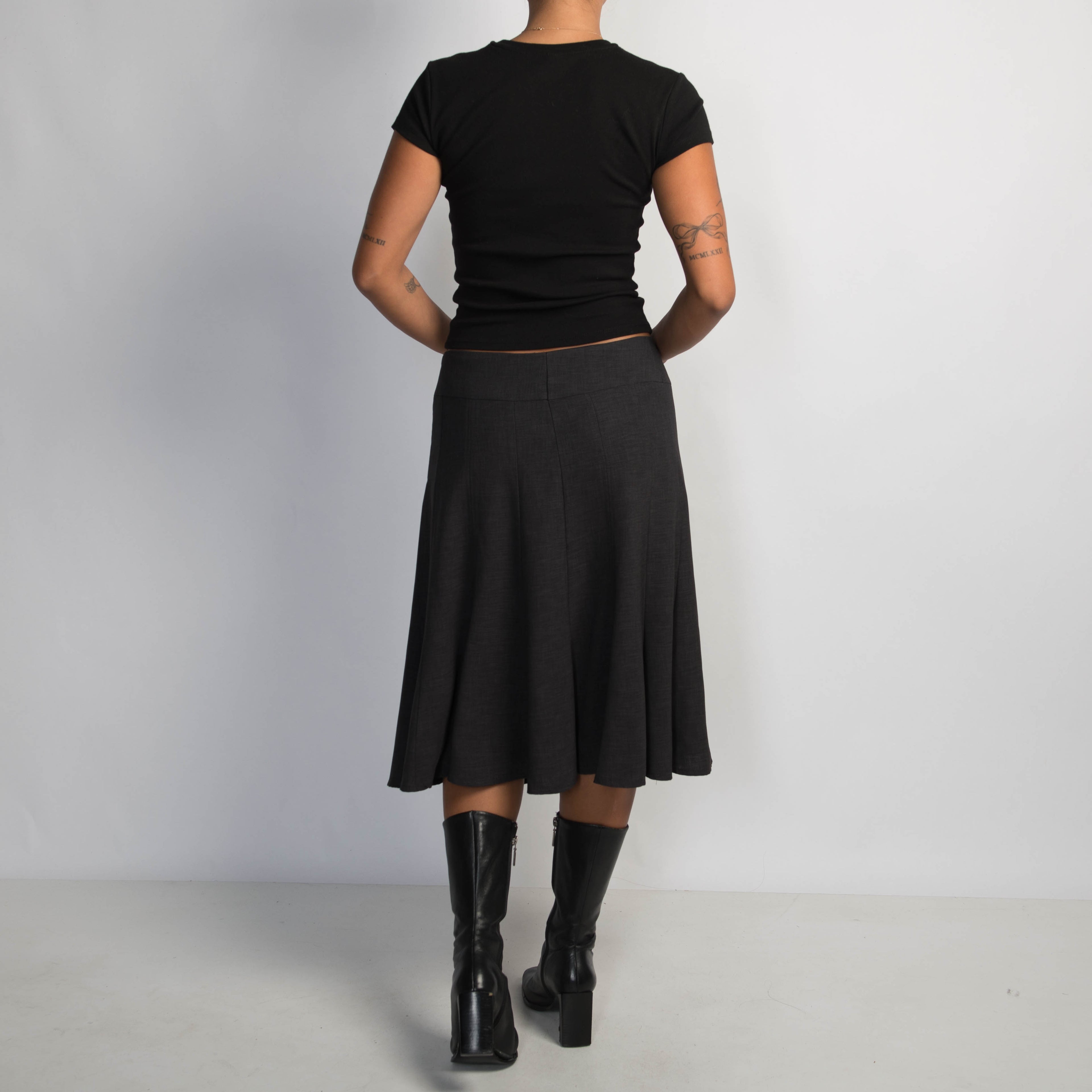 CHARCOAL MIDI SKIRT