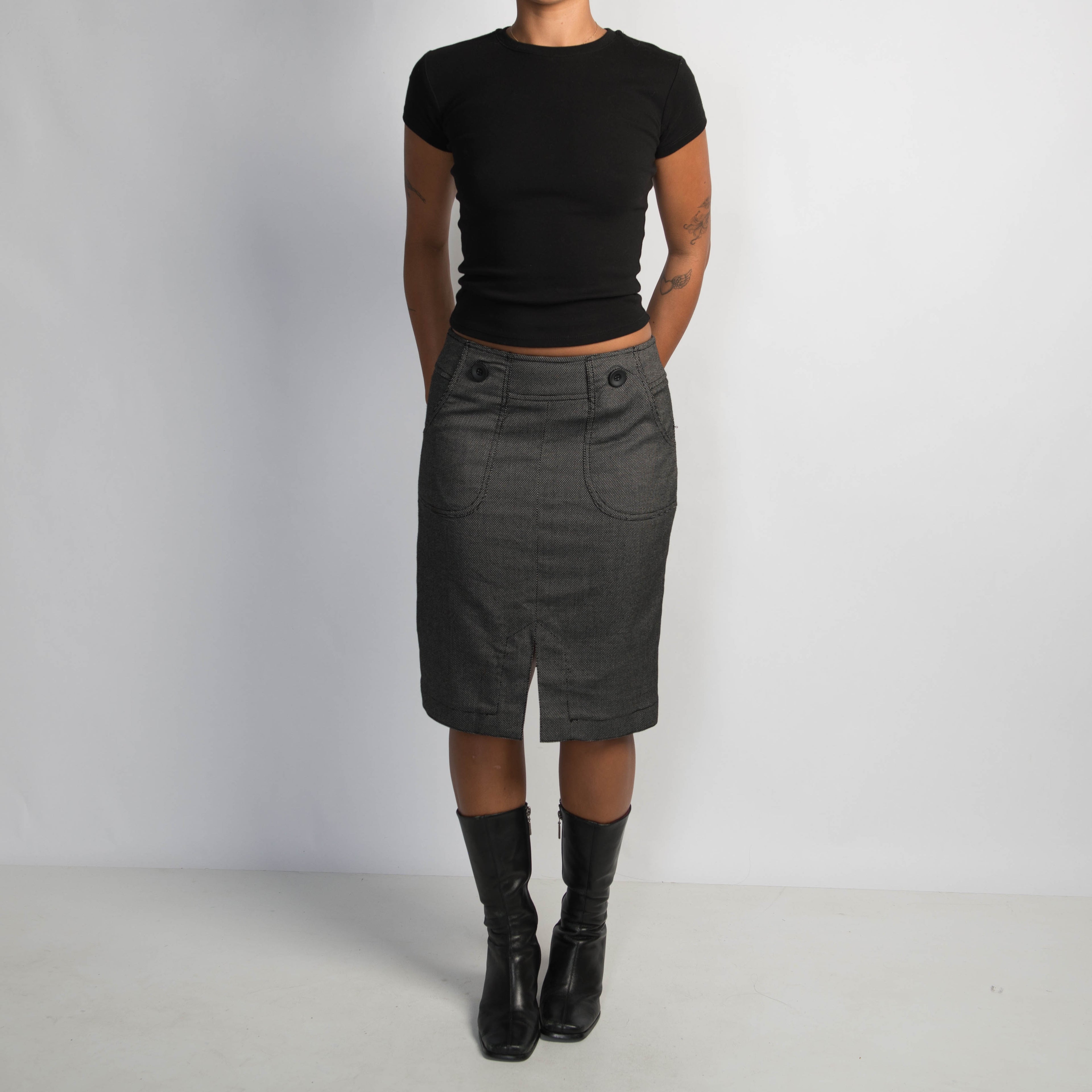 MICRO PATTERN MIDI SKIRT