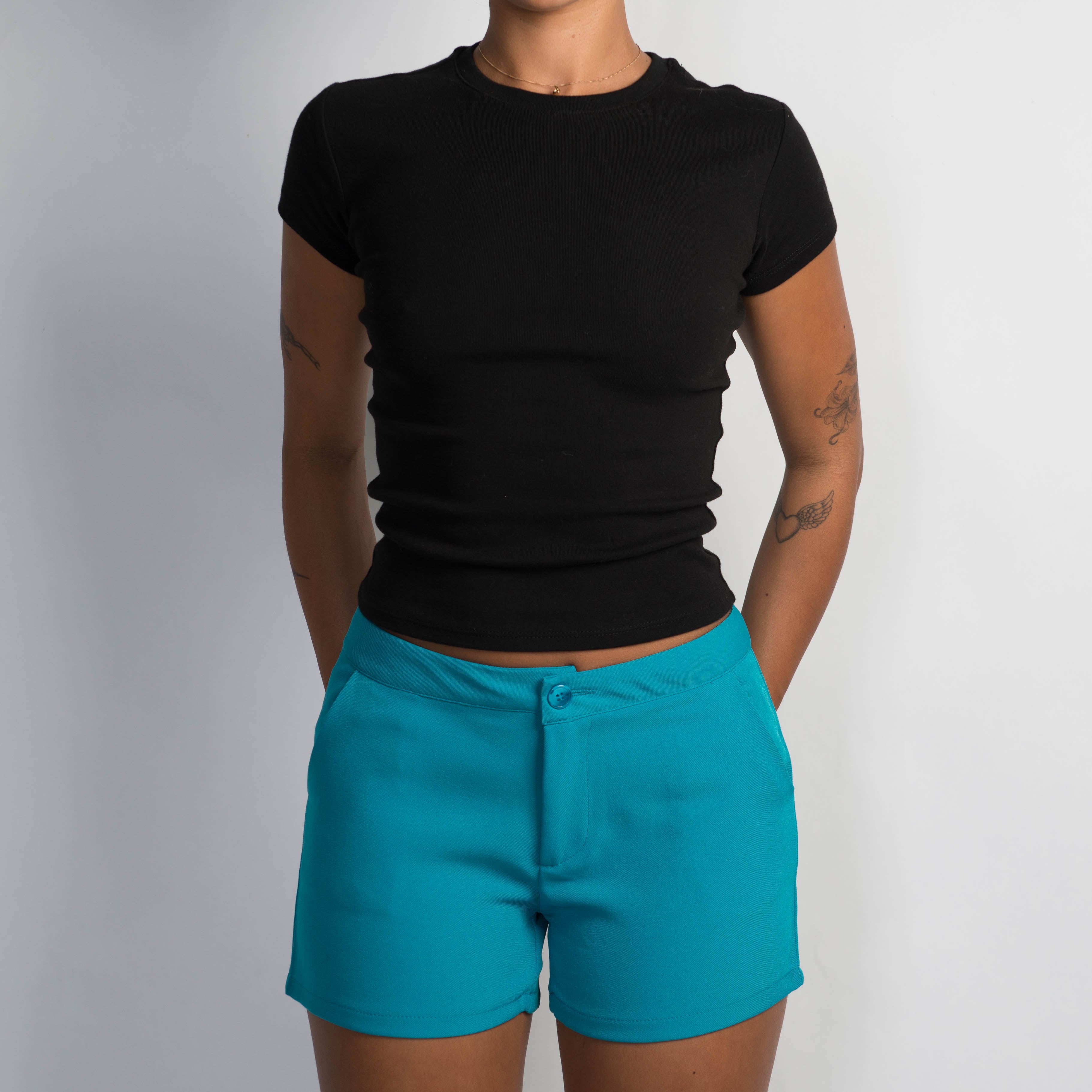 TEAL POCKET SHORTS
