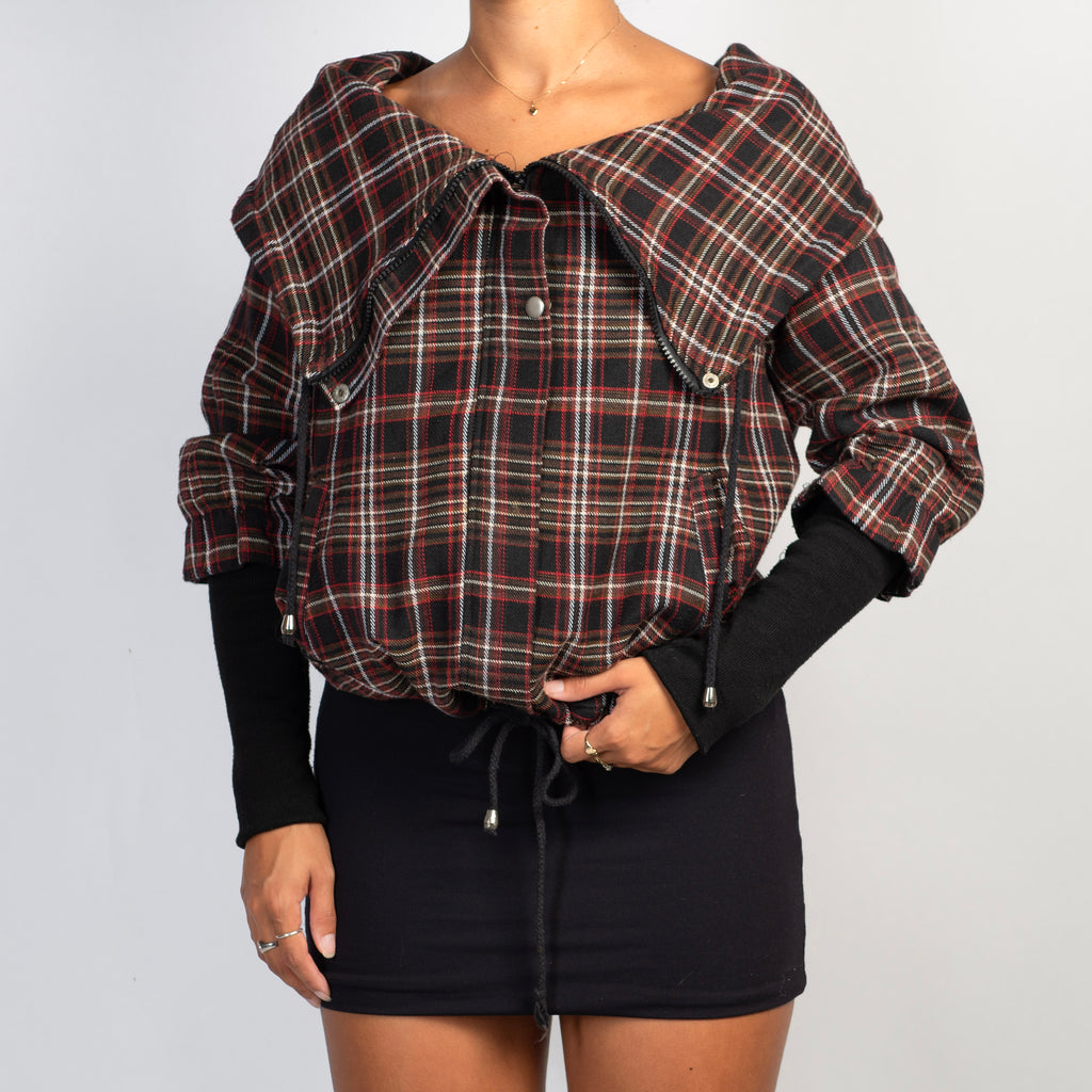 PLAID LAYERED JACKET