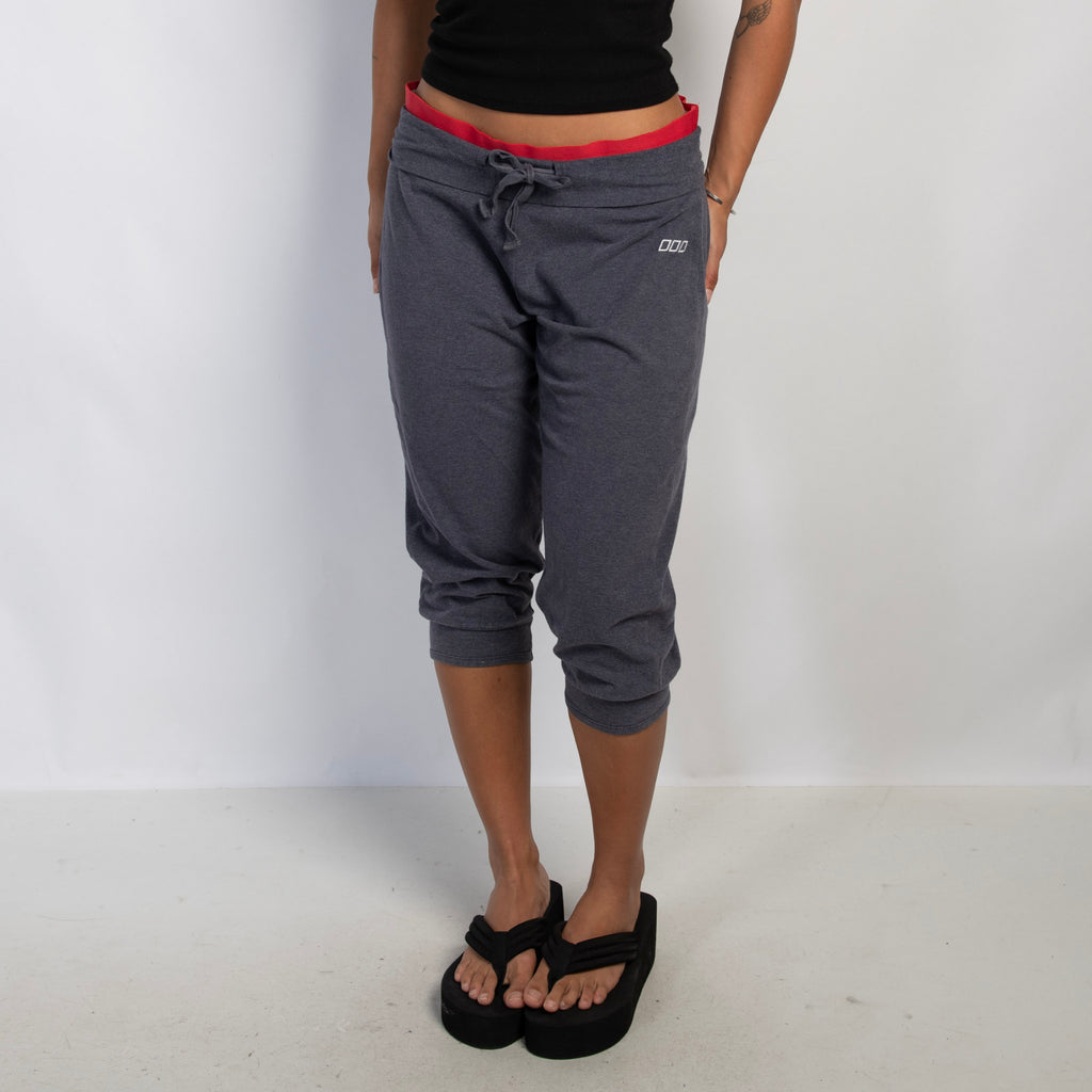 NAVY COTTON CROP PANTS