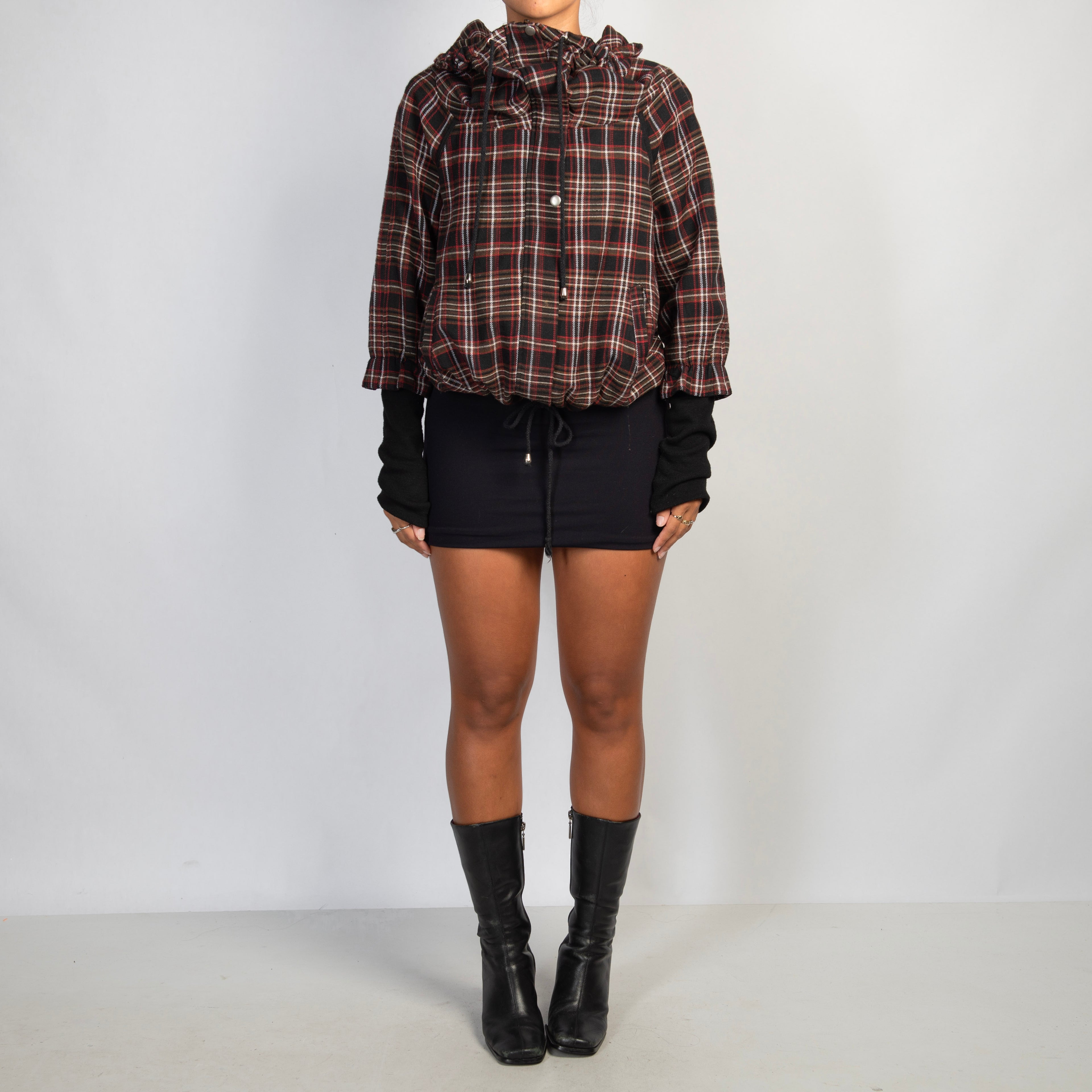 PLAID LAYERED JACKET