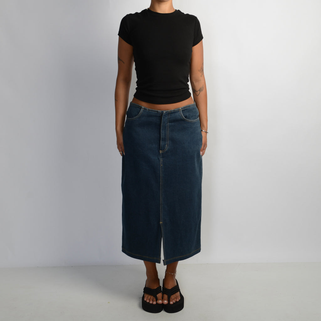 NO WAISTBAND DENIM SKIRT