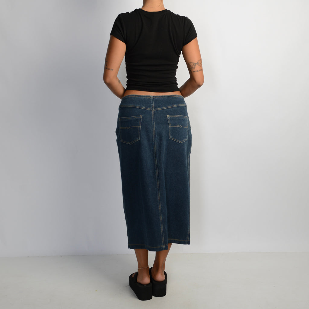 NO WAISTBAND DENIM SKIRT