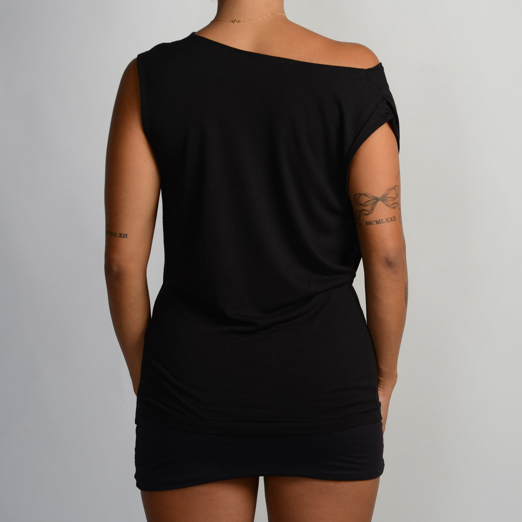 BLACK ASYMMETRIC TOP