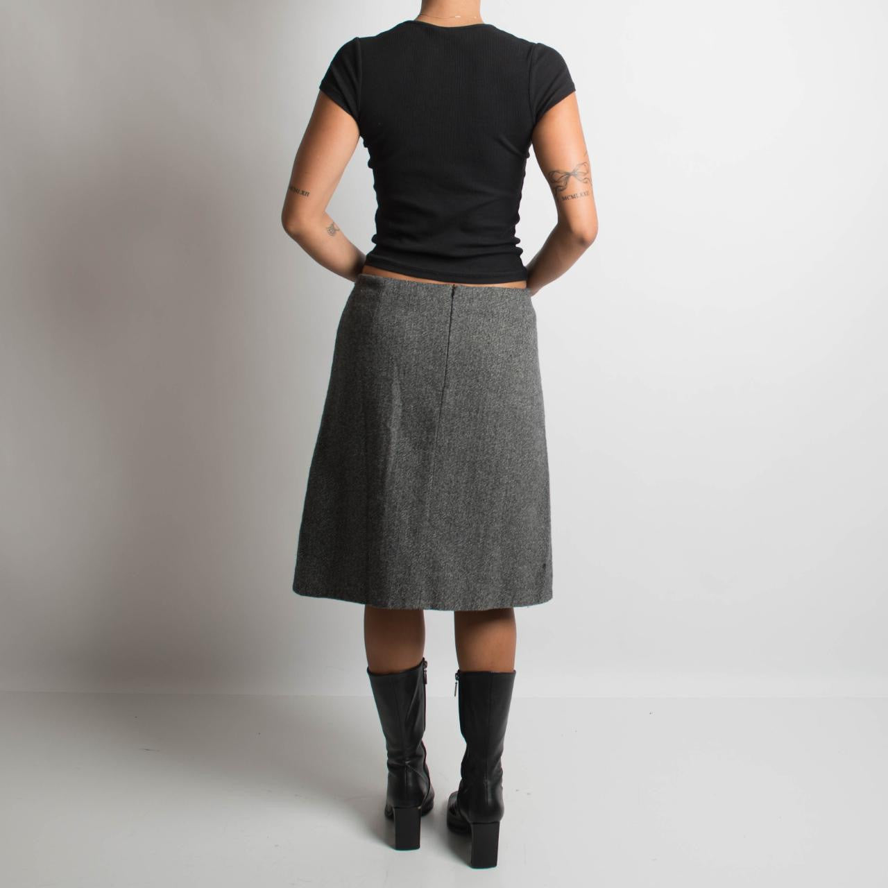 GREY MARLE MIDI SKIRT