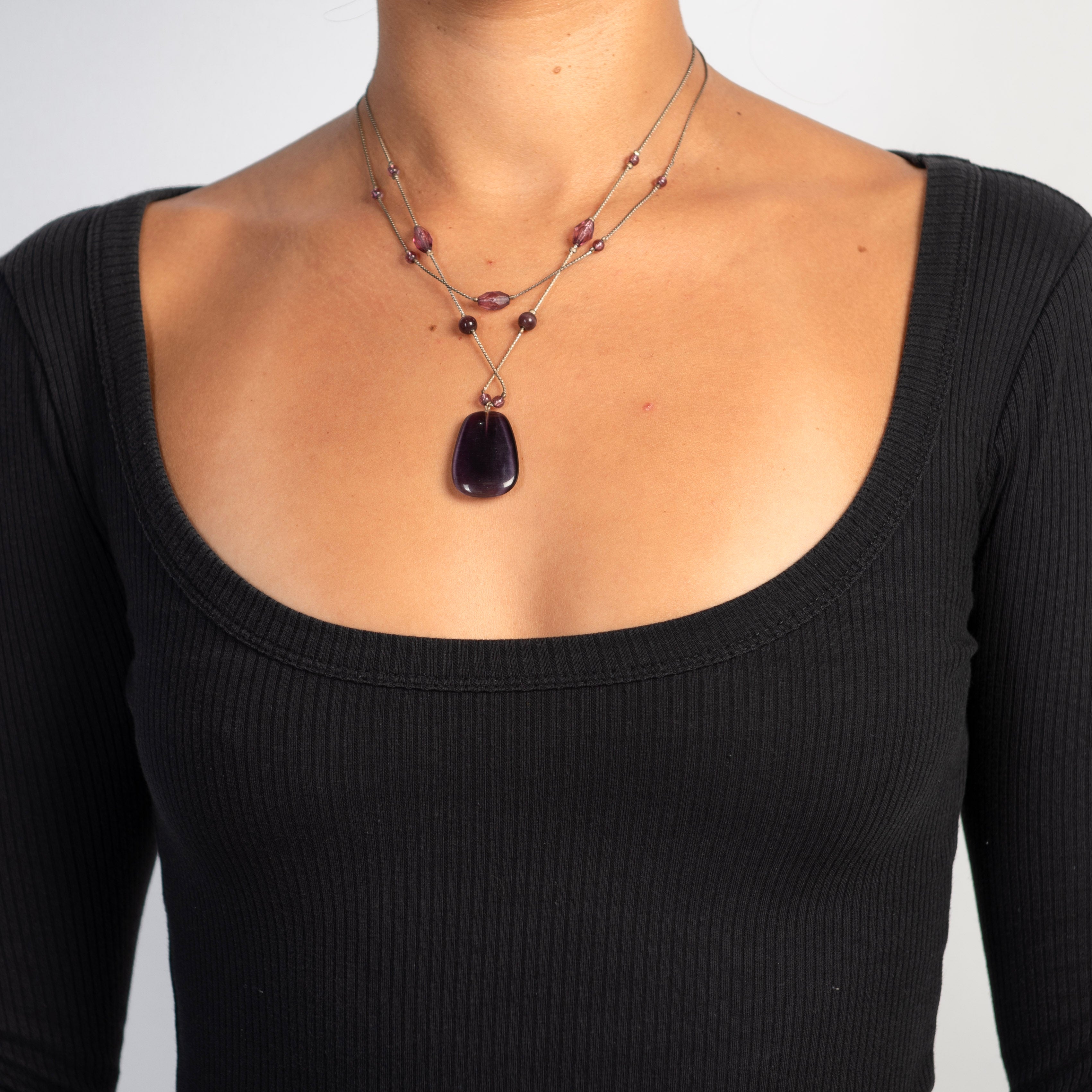 PURPLE DROP NECKLACE