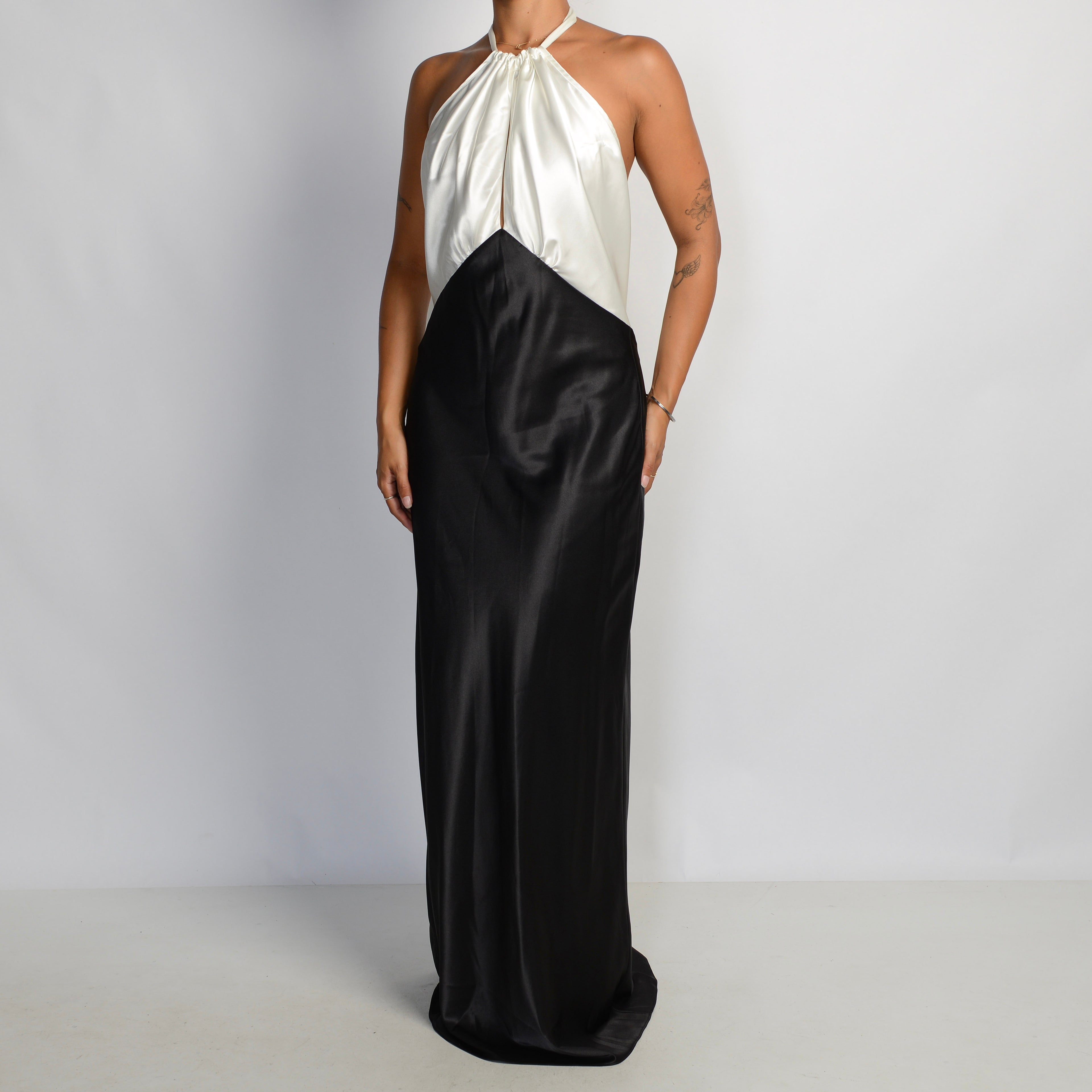 TWO TONE SATIN GOWN