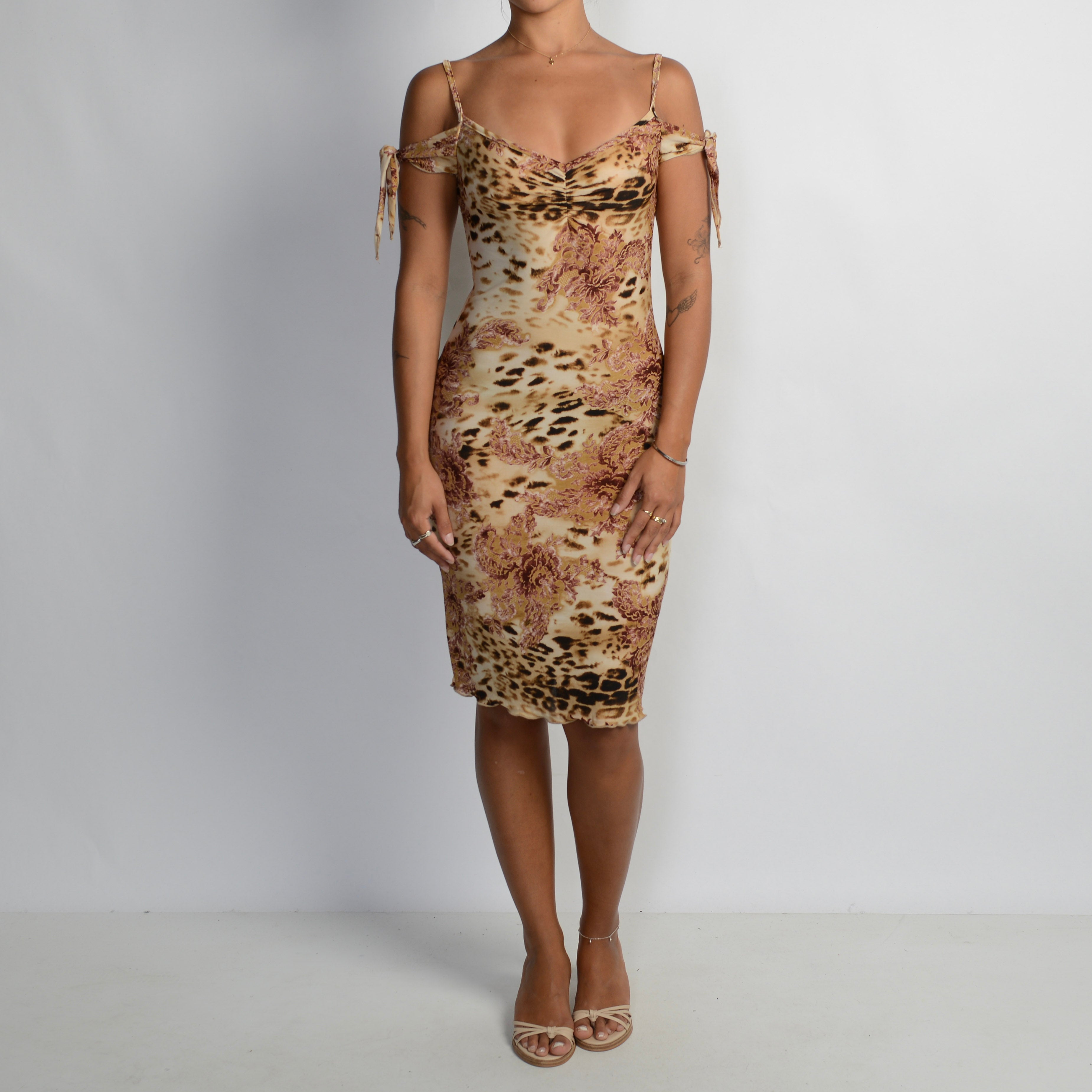 MESH ANIMAL PRINT DRESS