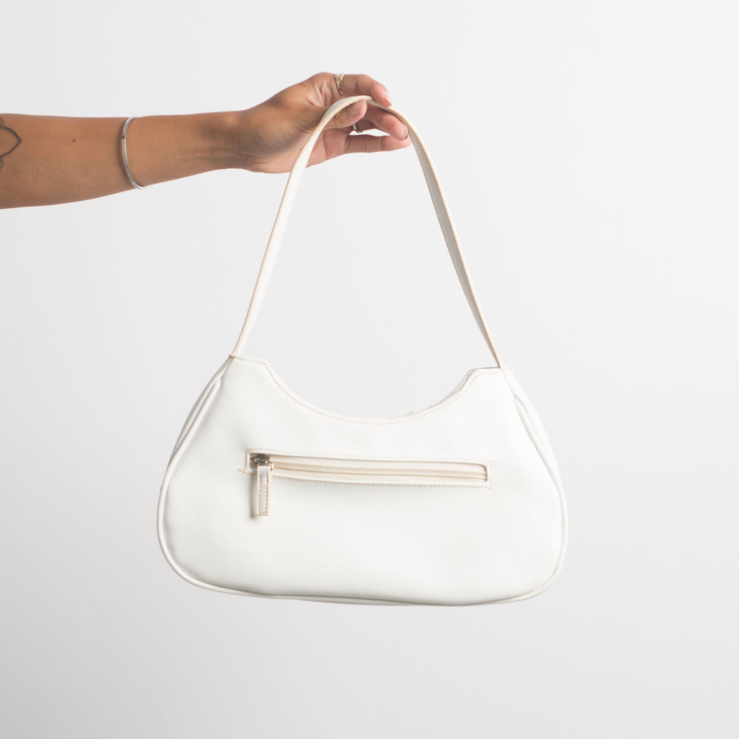 WHITE STRUCTURED HANDBAG