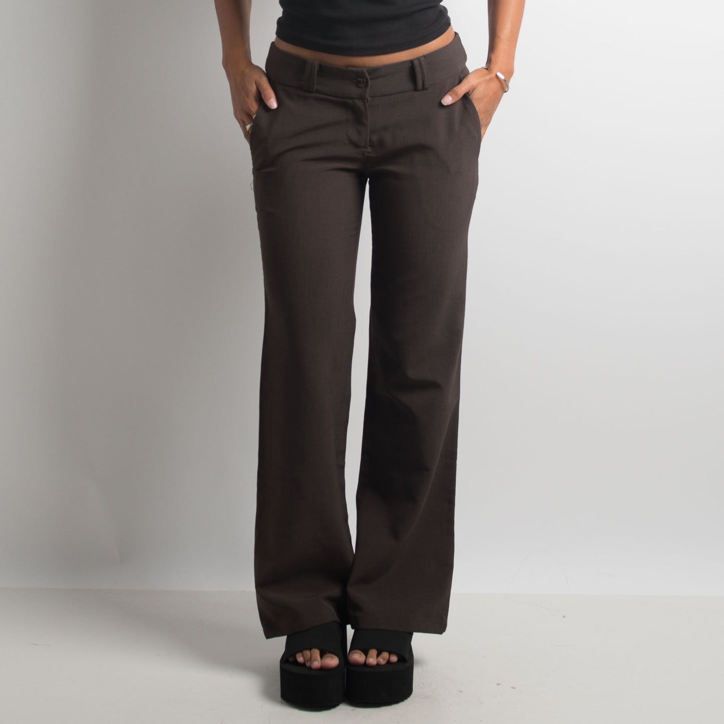 PANTALON BOOTCUT MARRON FONCÉ