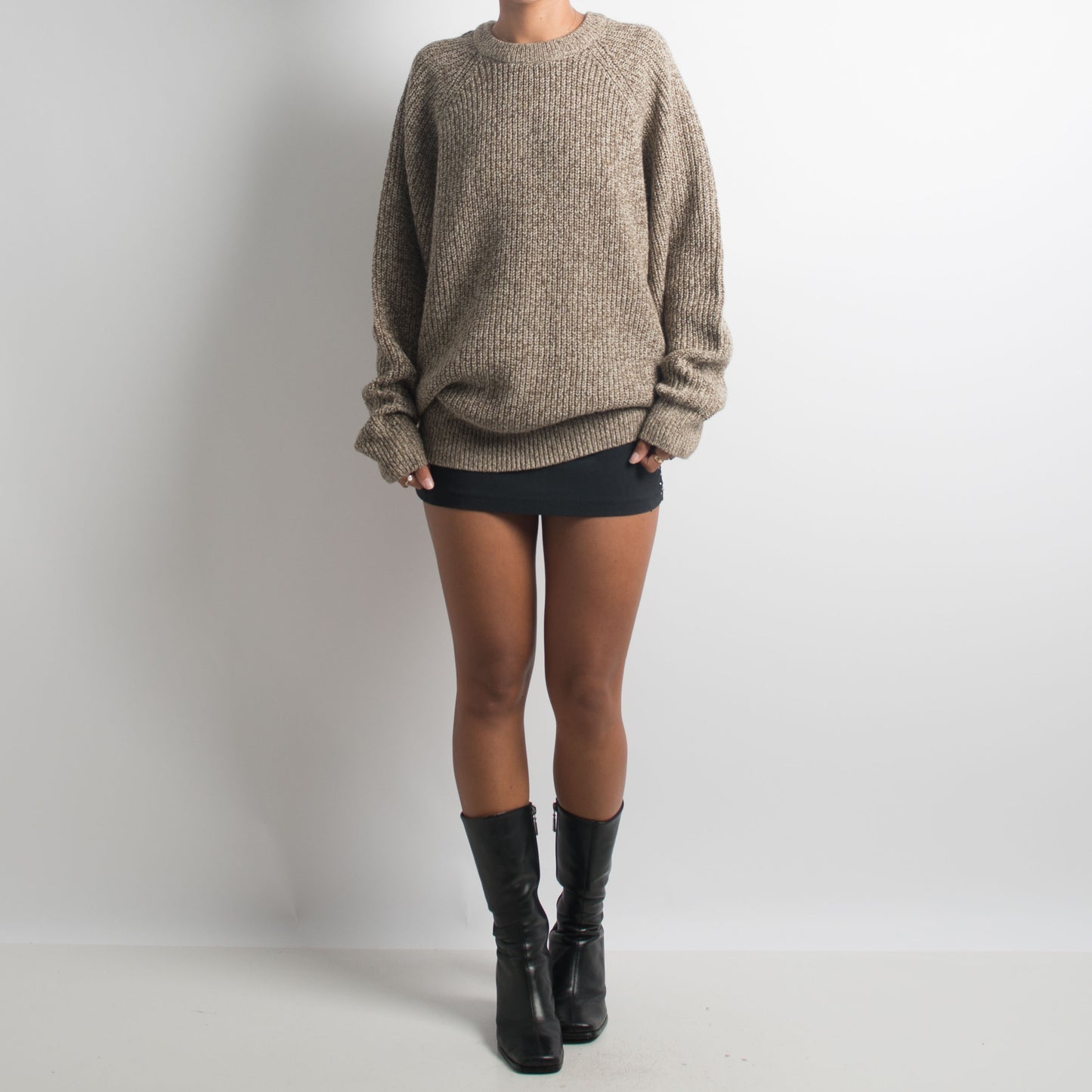 BROWN MARLE KNIT