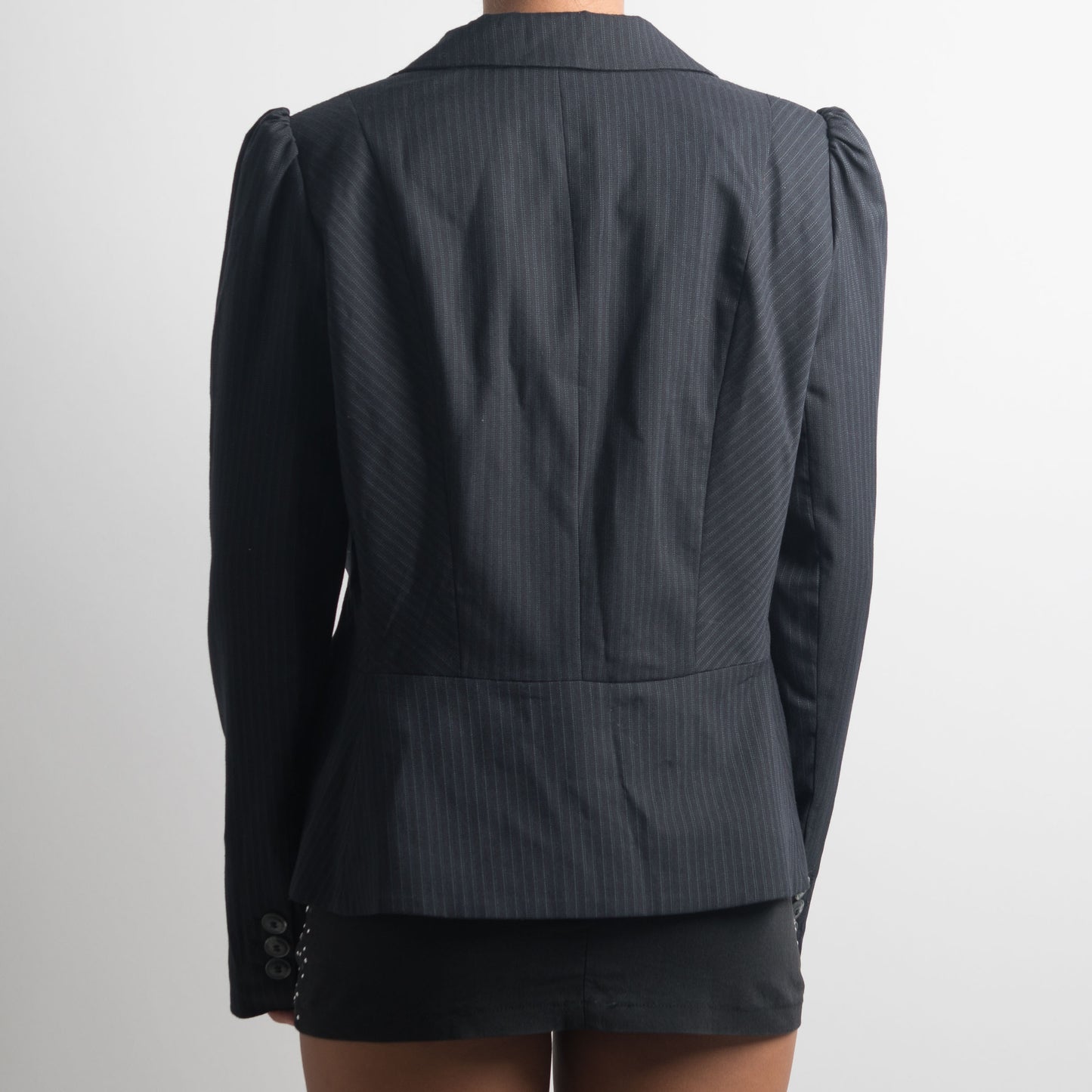 BLACK PINSTRIPE BLAZER