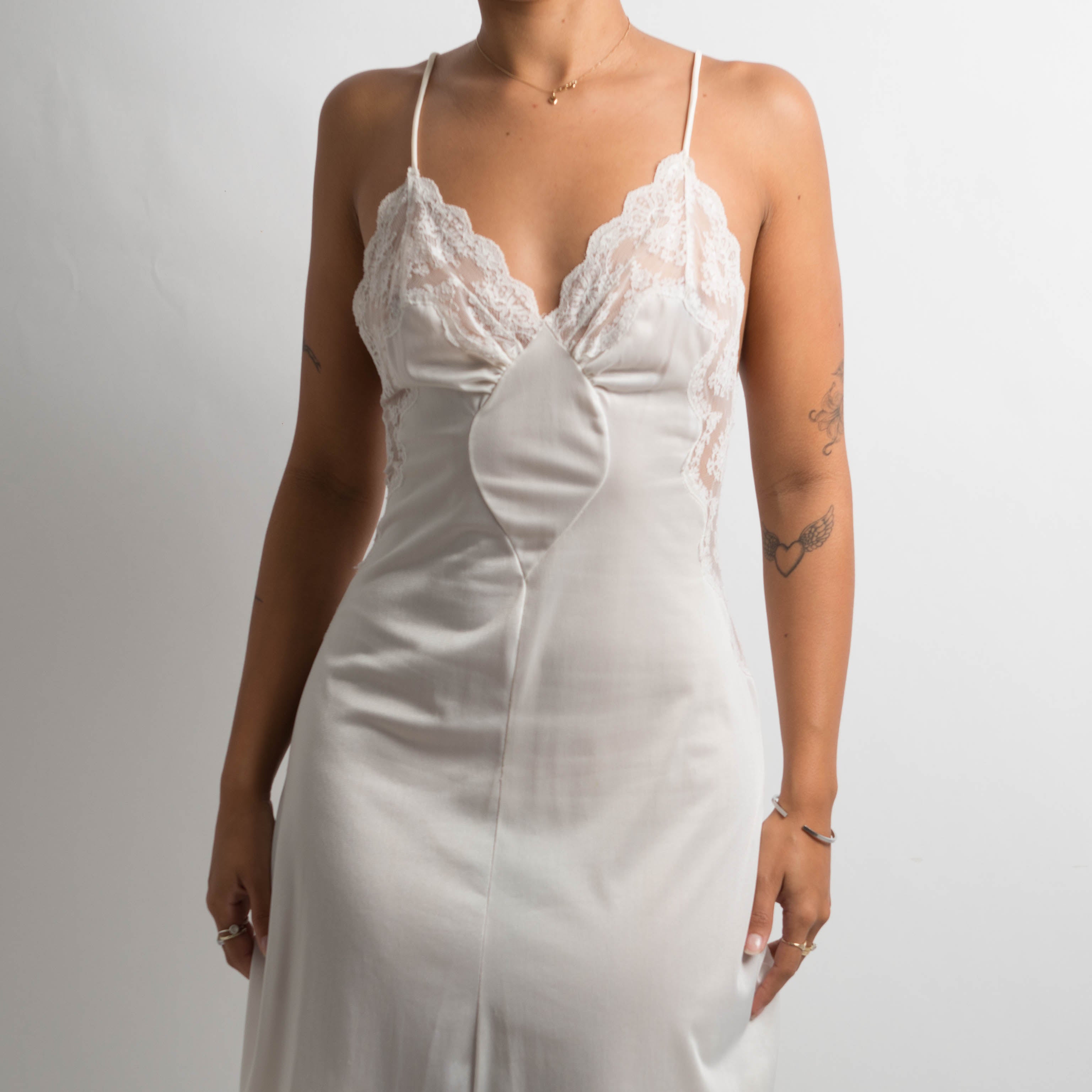WHITE SHEER SLIP DRESS