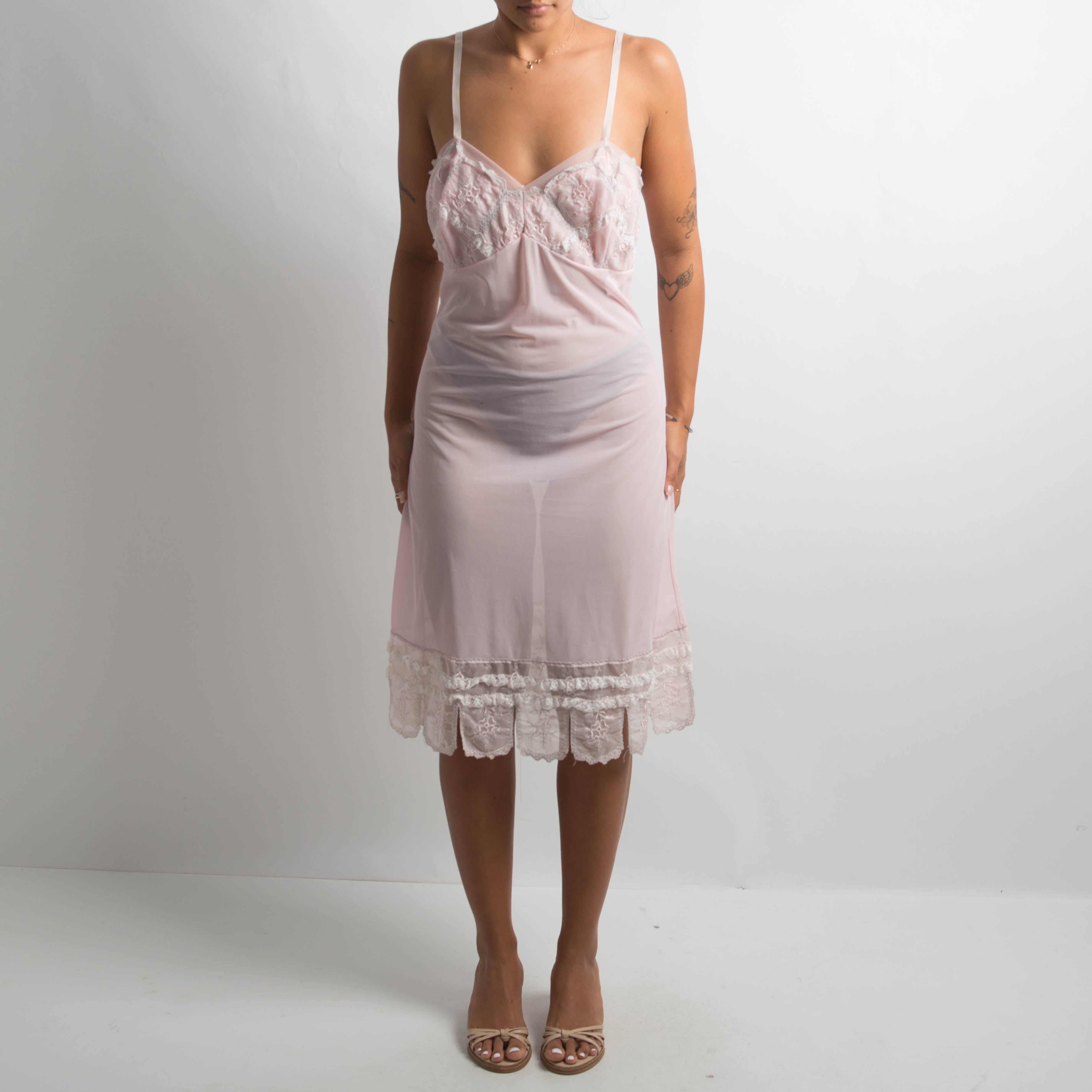 PINK SHEER SLIP DRESS