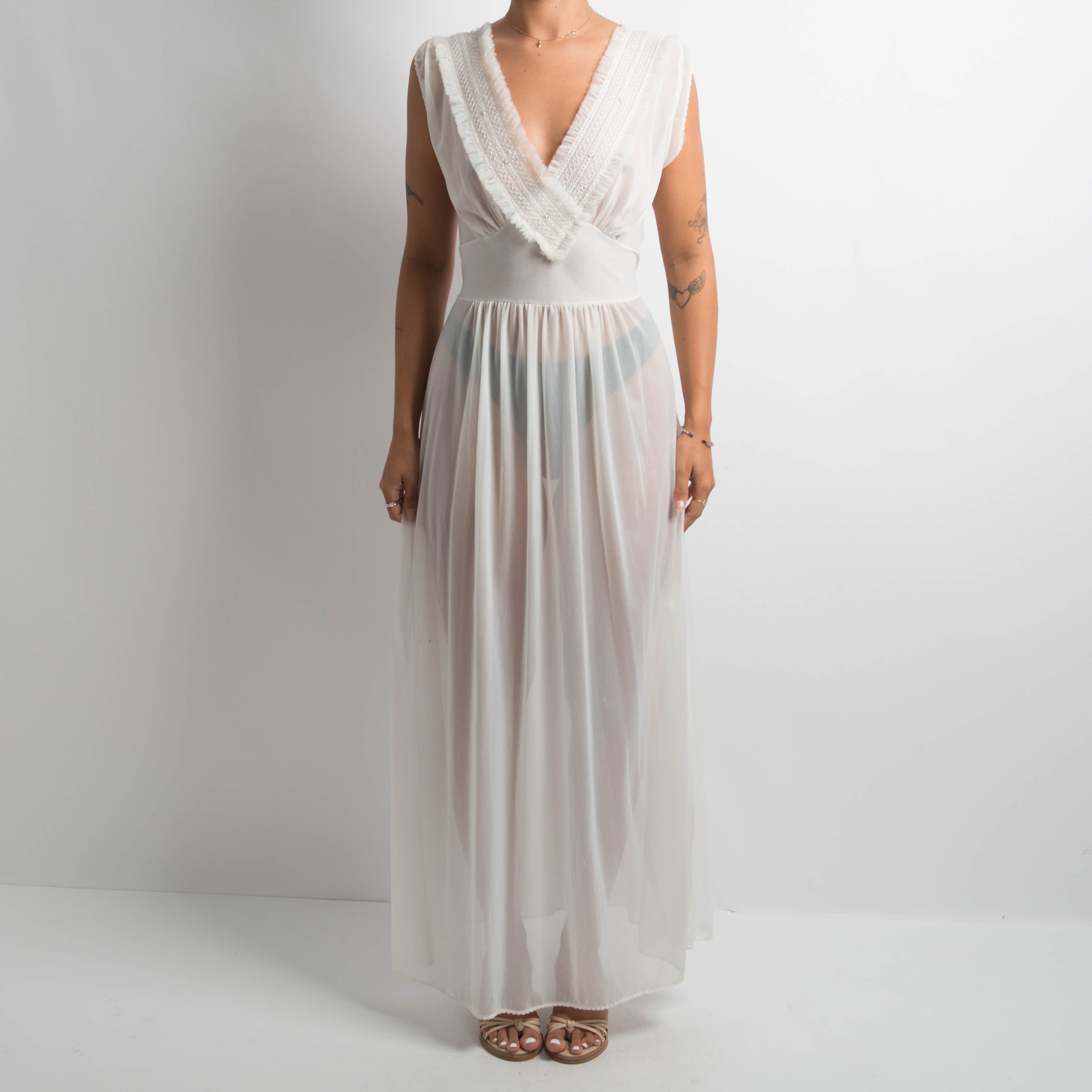 IVORY SHEER NIGHTGOWN