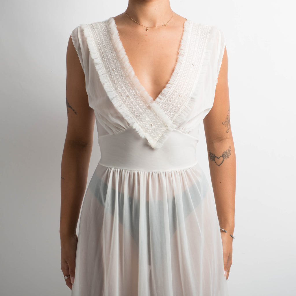 IVORY SHEER NIGHTGOWN