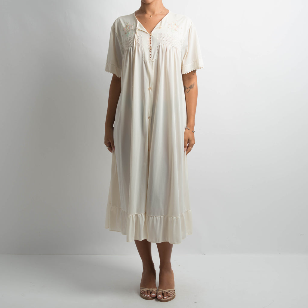 IVORY BUTTON FRONT DRESS