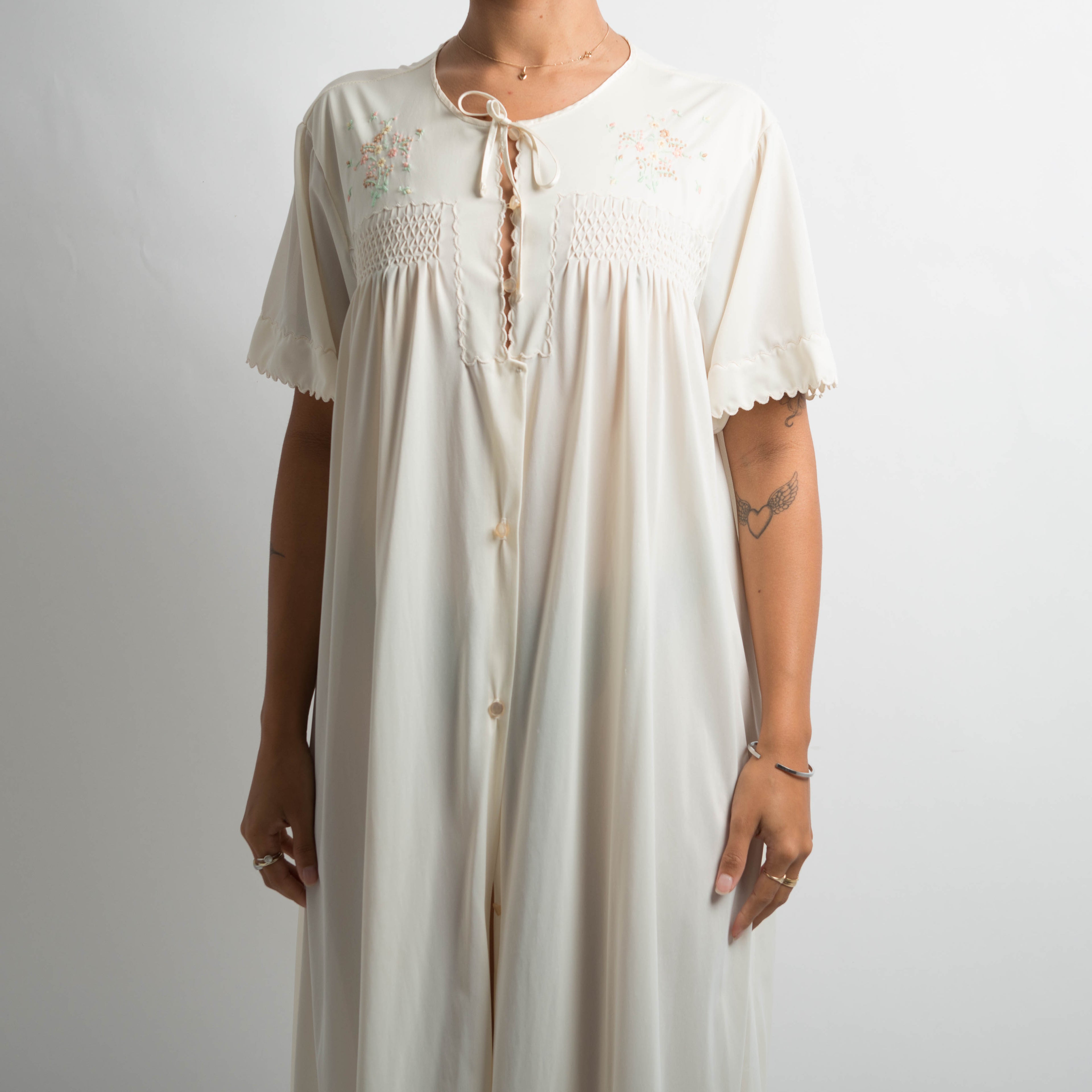 IVORY BUTTON FRONT DRESS