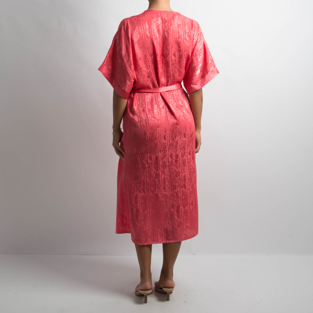 RASPBERRY SATIN ROBE