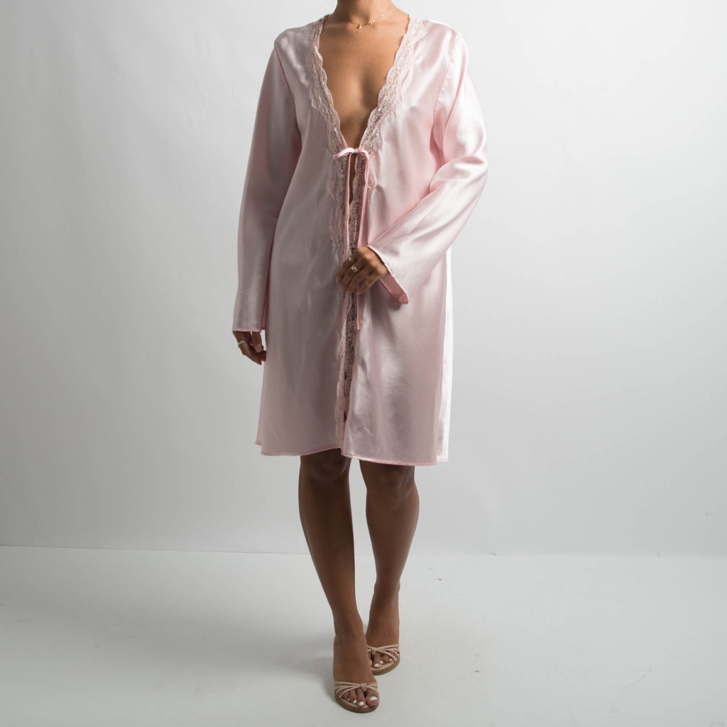 PINK SATIN ROBE