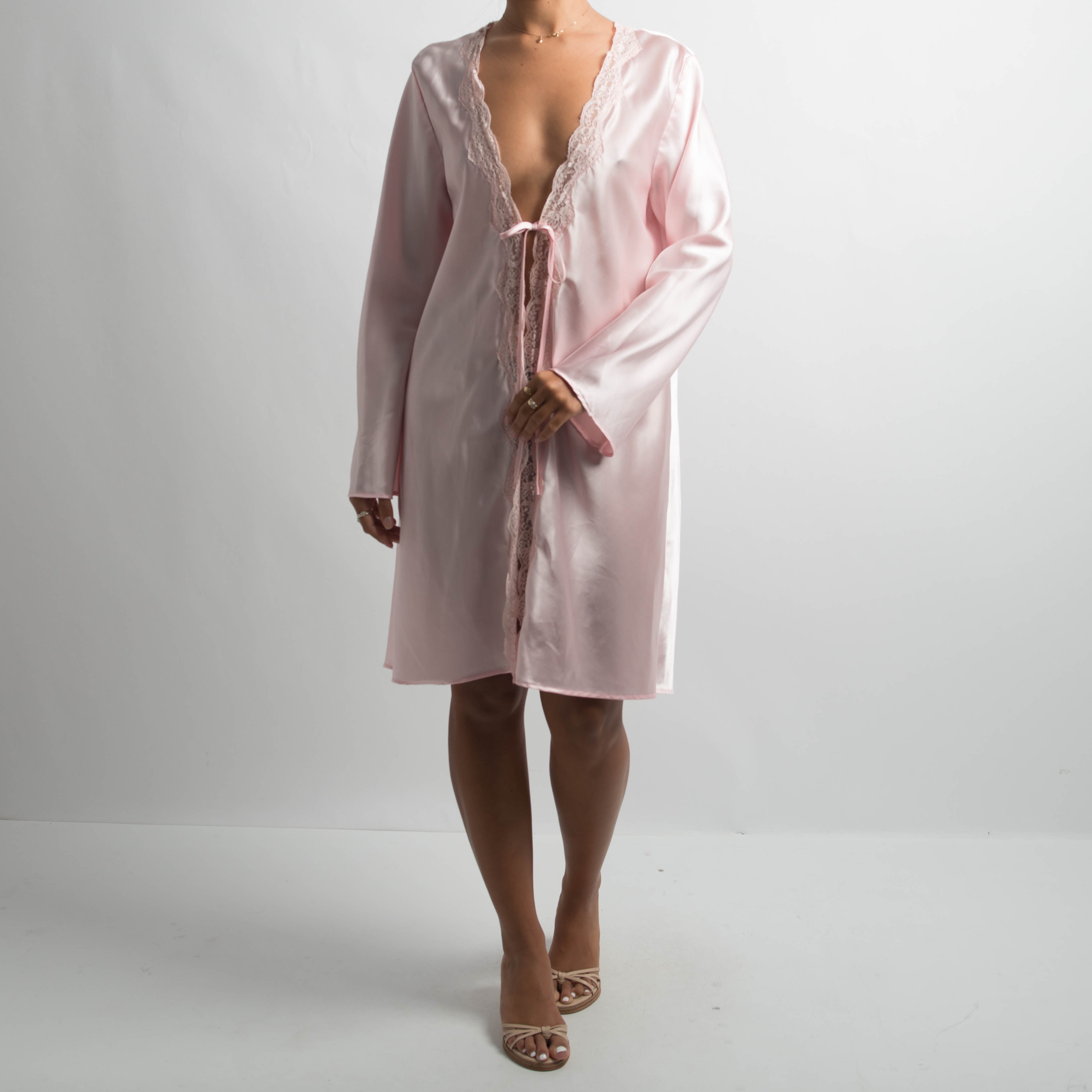 PINK SATIN ROBE