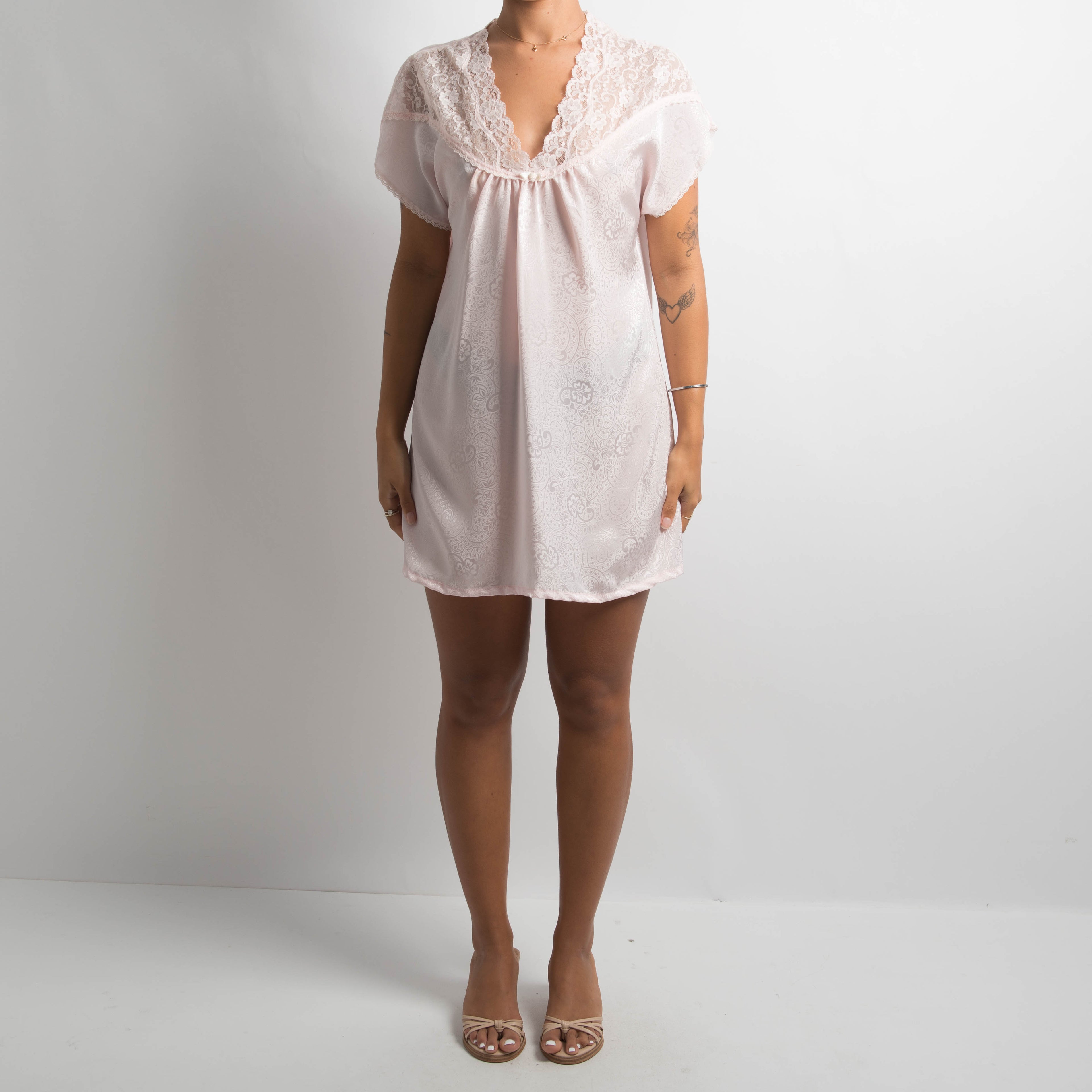 PINK SATIN MINI DRESS