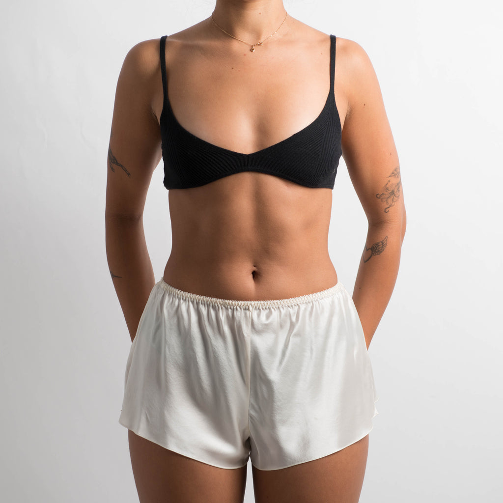IVORY SILK SHORTIES