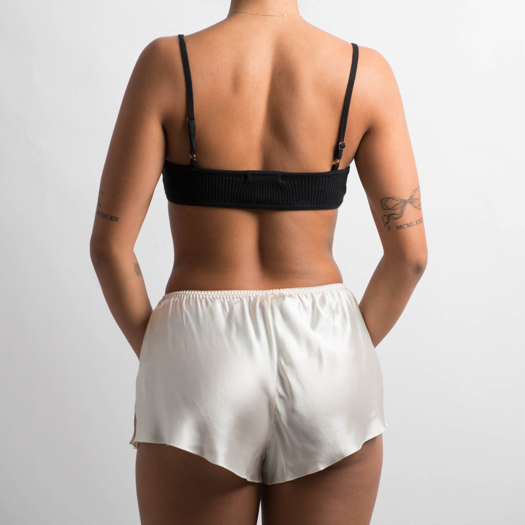 IVORY SILK SHORTIES