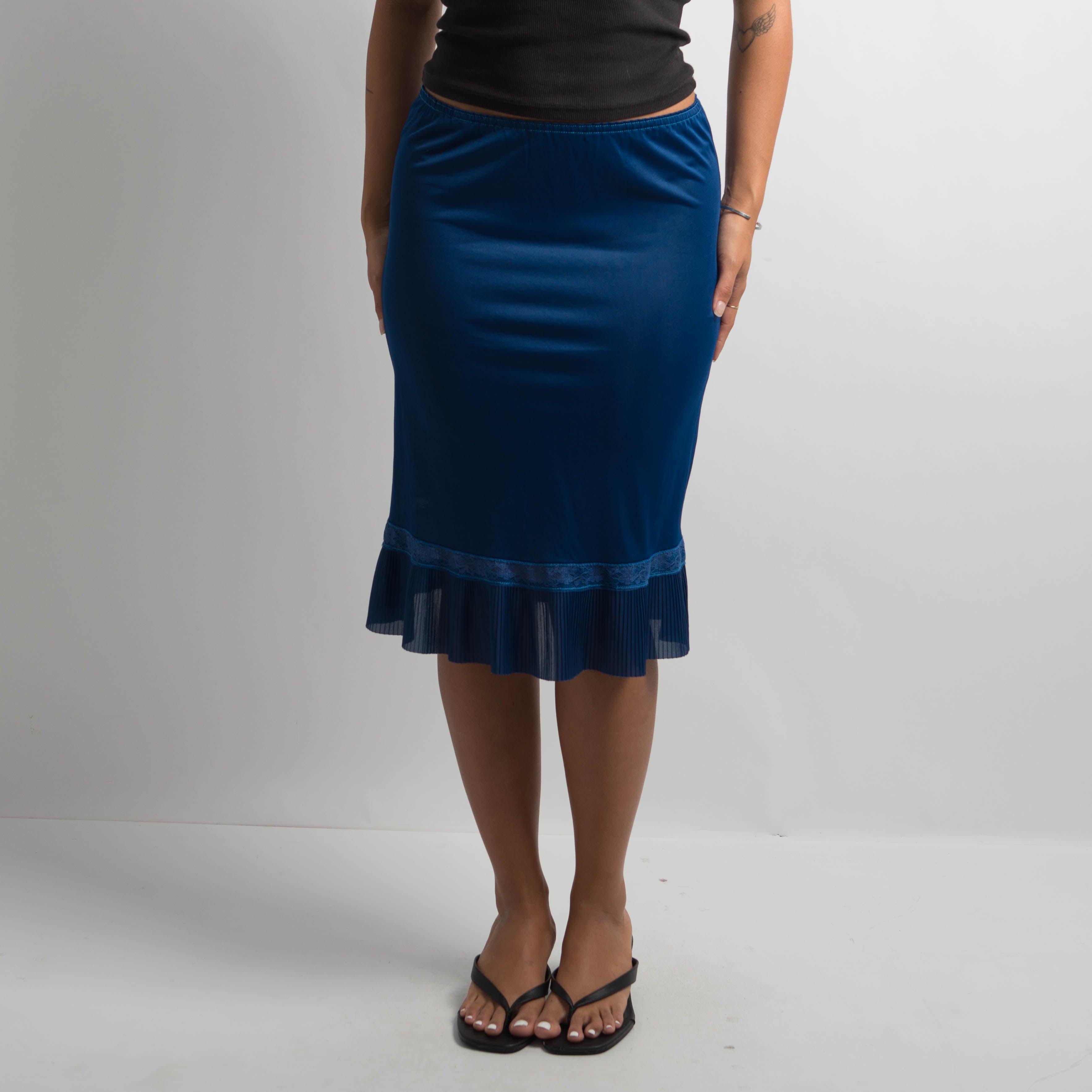 NAVY BLUE SLIP SKIRT