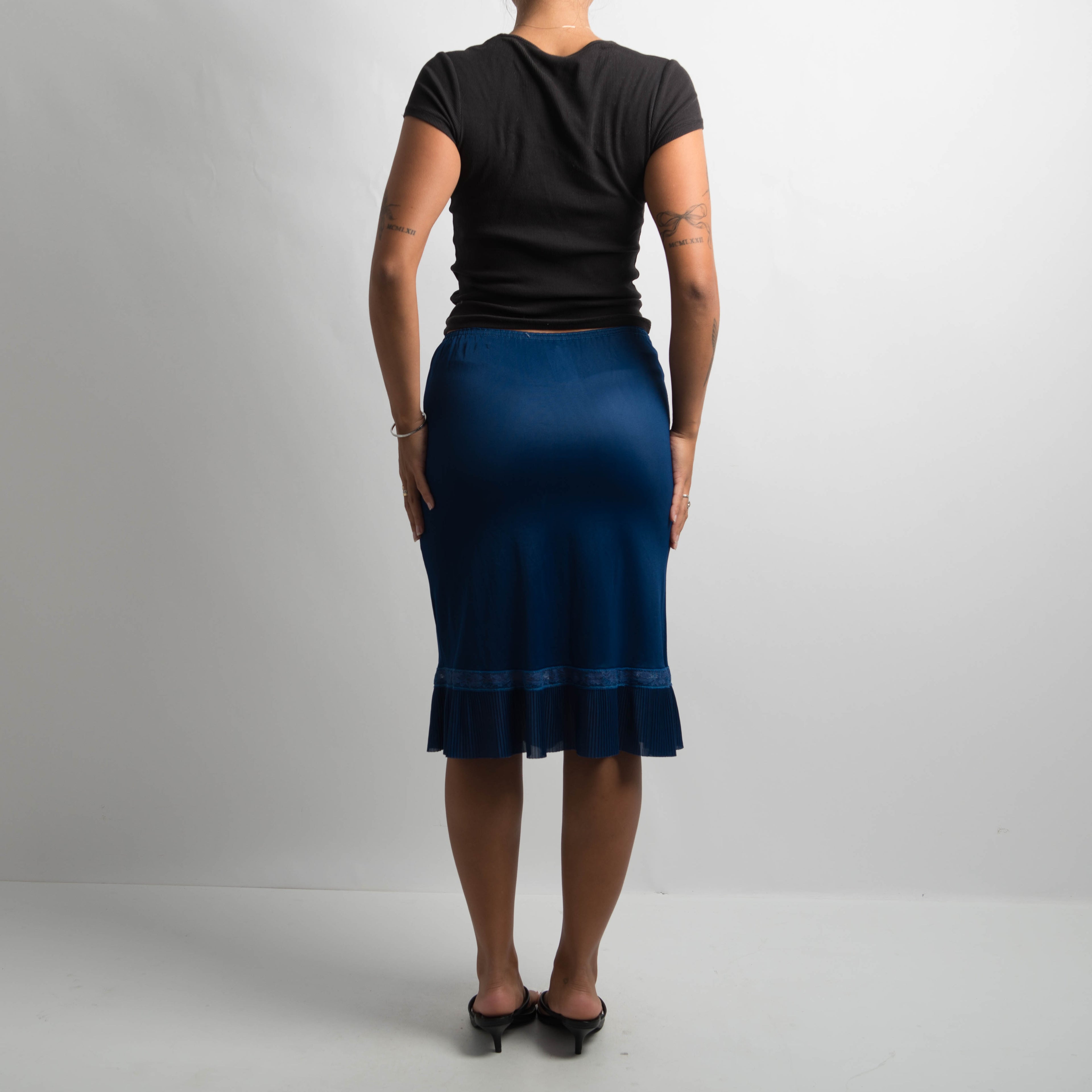 NAVY BLUE SLIP SKIRT