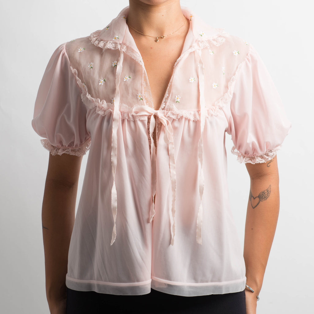 PINK FLORAL BED JACKET