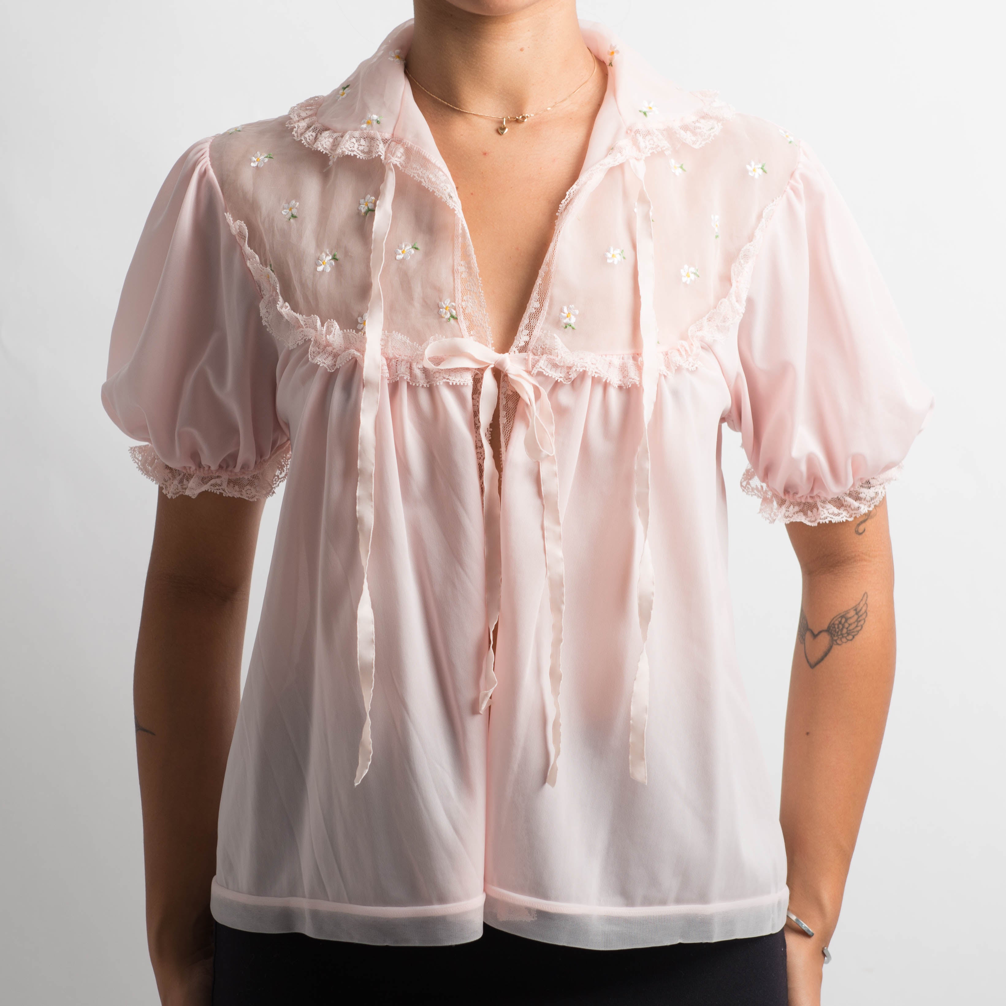 PINK FLORAL BED JACKET