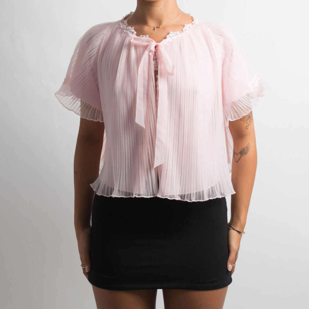 PINK TEXTURED BED JACKET