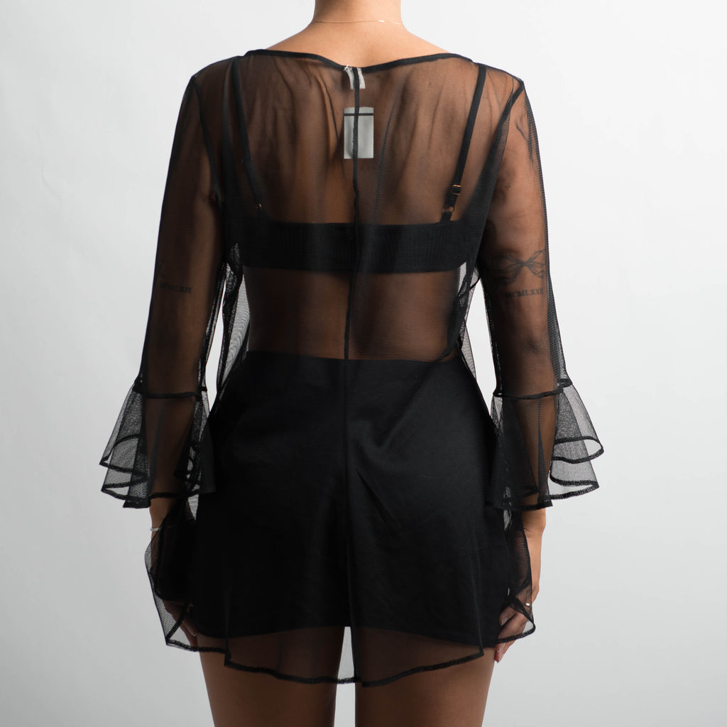 BLACK SHEER MESH TOP