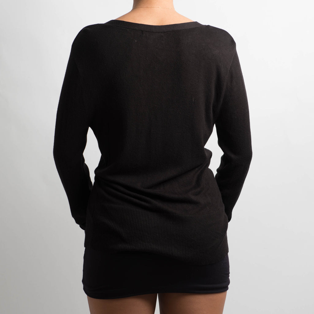 THIN KNIT BLACK CARDIGAN