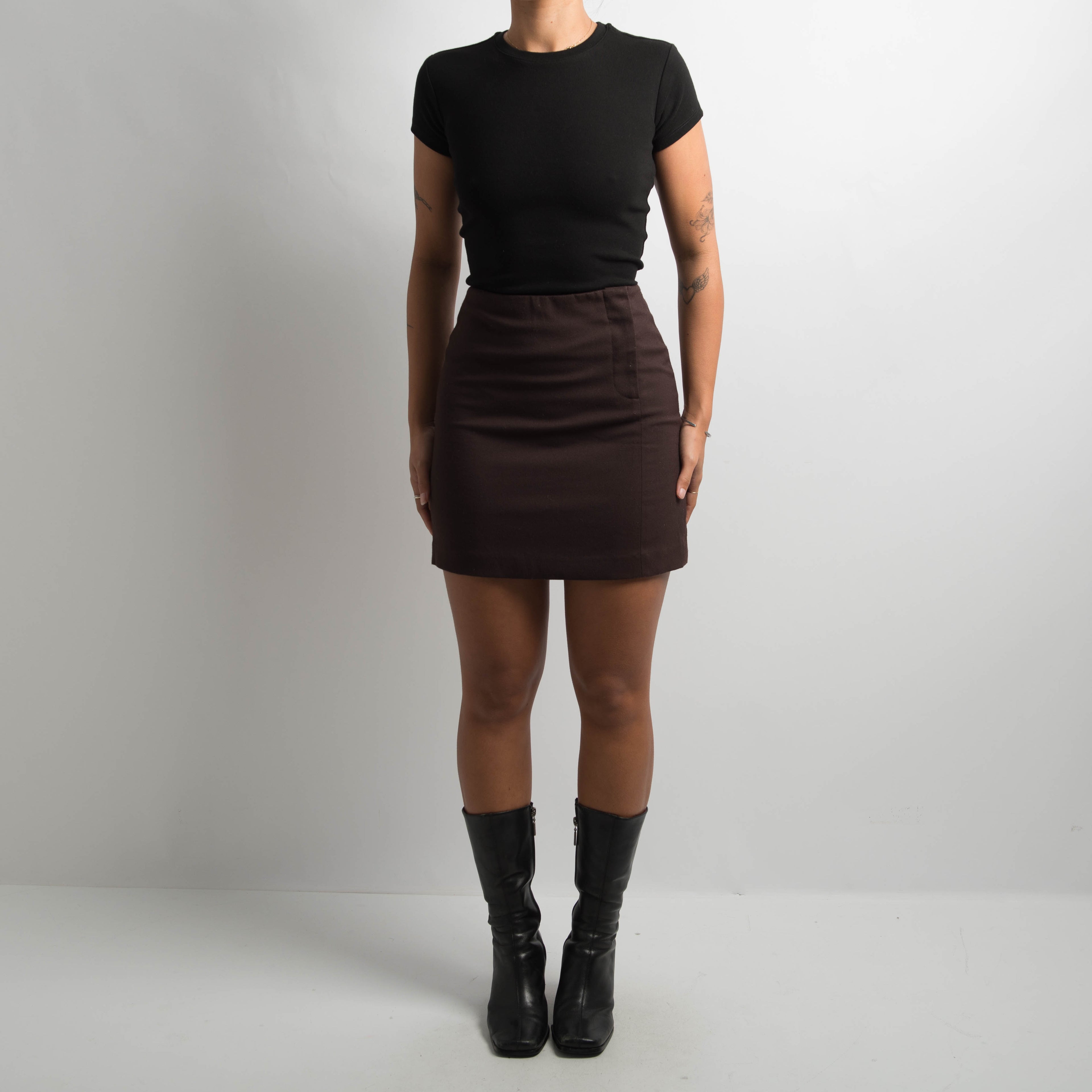 BROWN MINI SKIRT