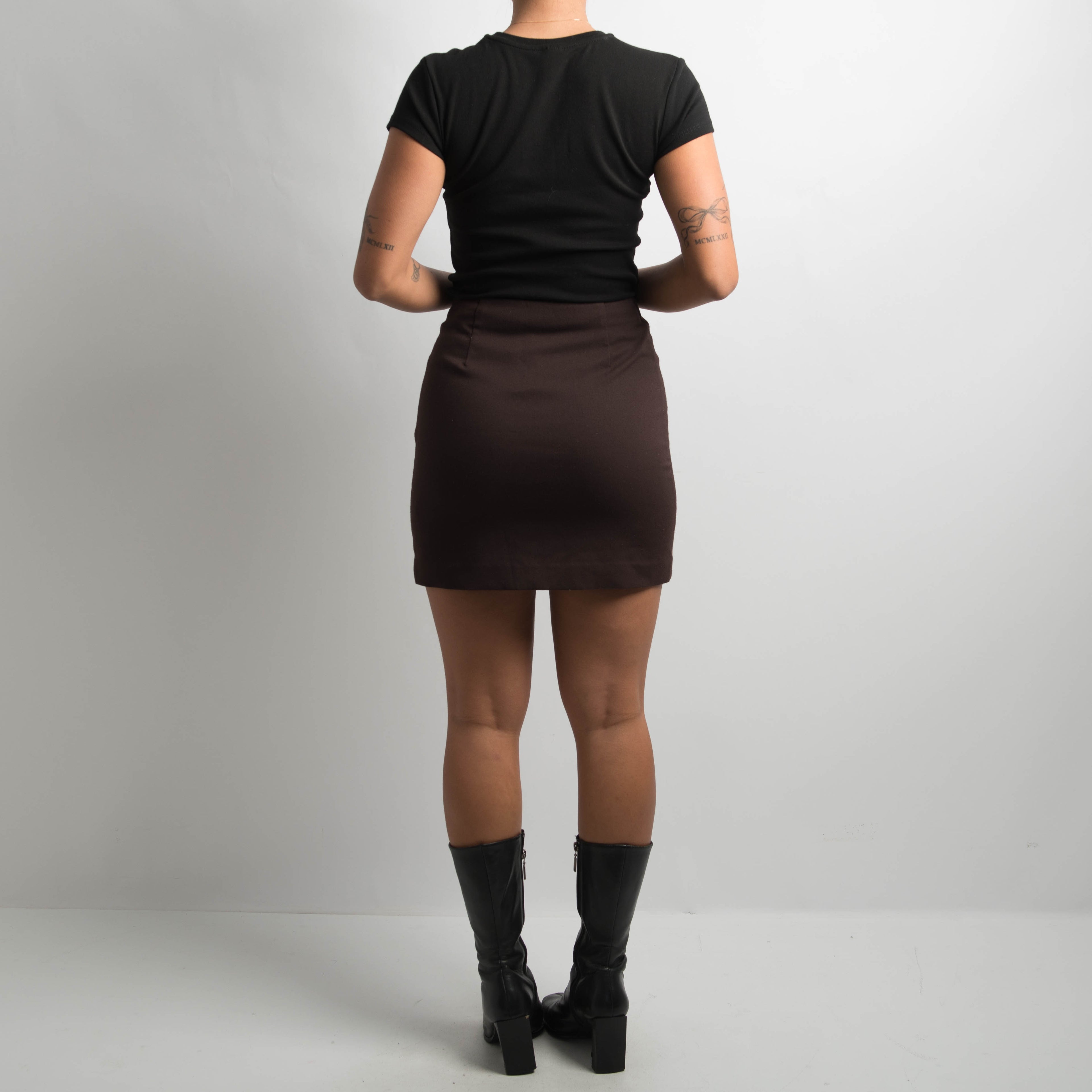 BROWN MINI SKIRT