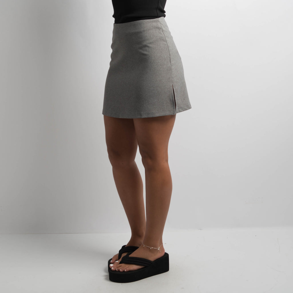 MID GREY A-LINE MINI SKIRT